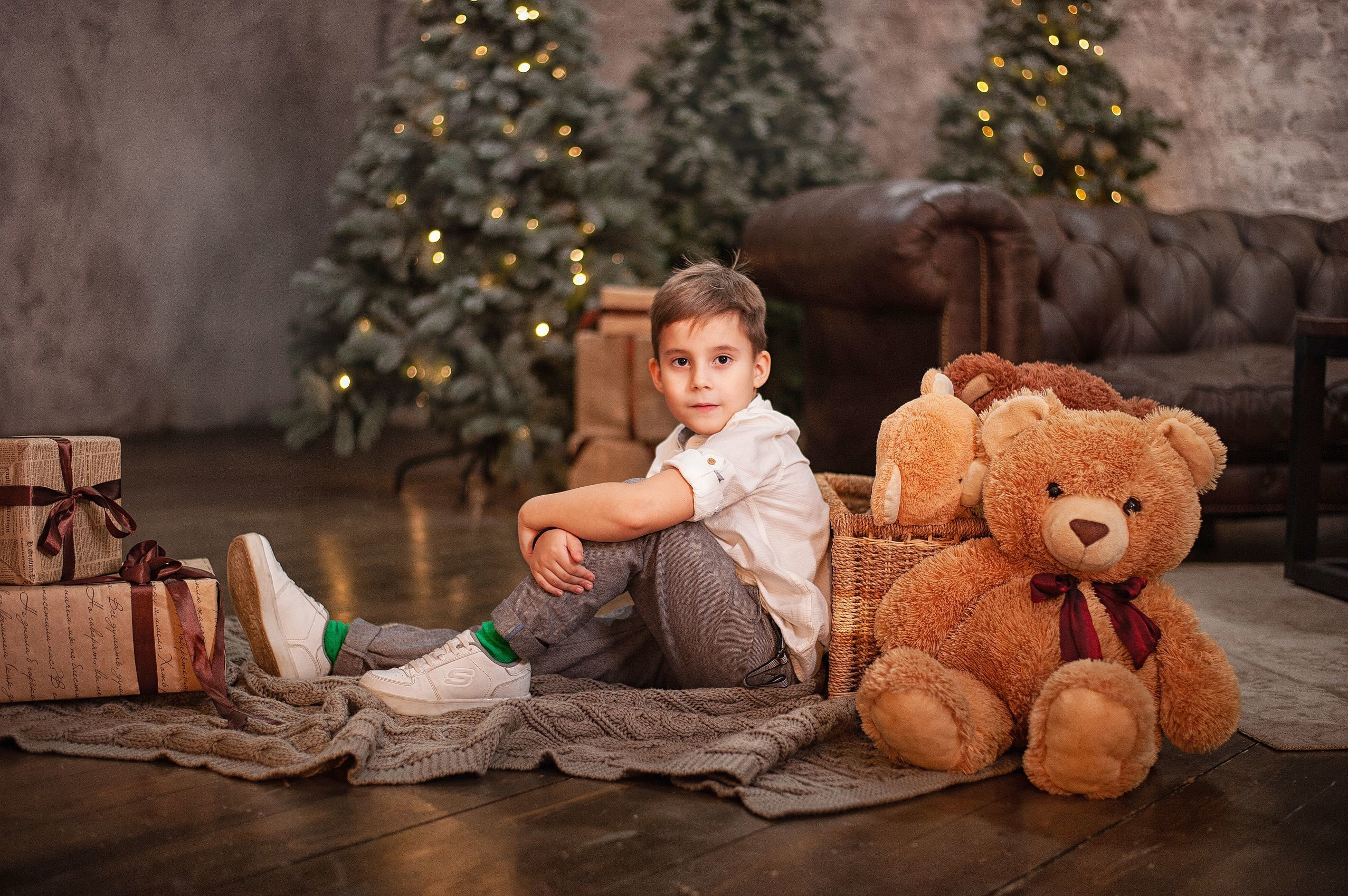 Новогодняя волшебная фотосессия в студии Лейпциге. Семейный и свадебный фотограф в Рязани Виктория Андреева