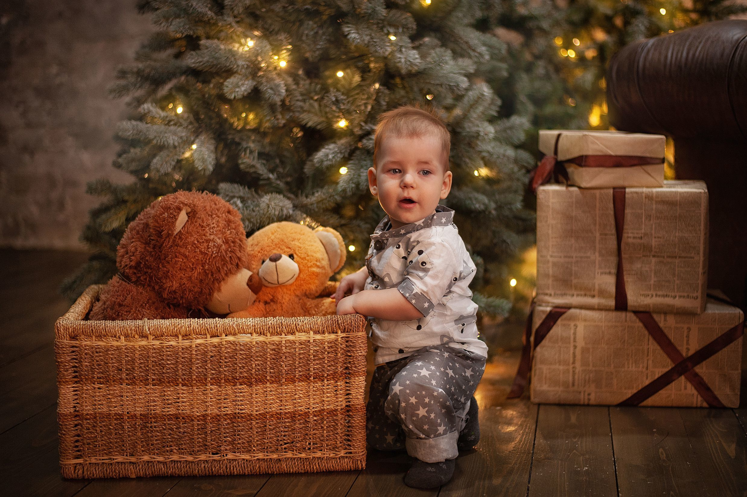 Новогодняя волшебная фотосессия в студии Лейпциге. Семейный и свадебный фотограф в Рязани Виктория Андреева