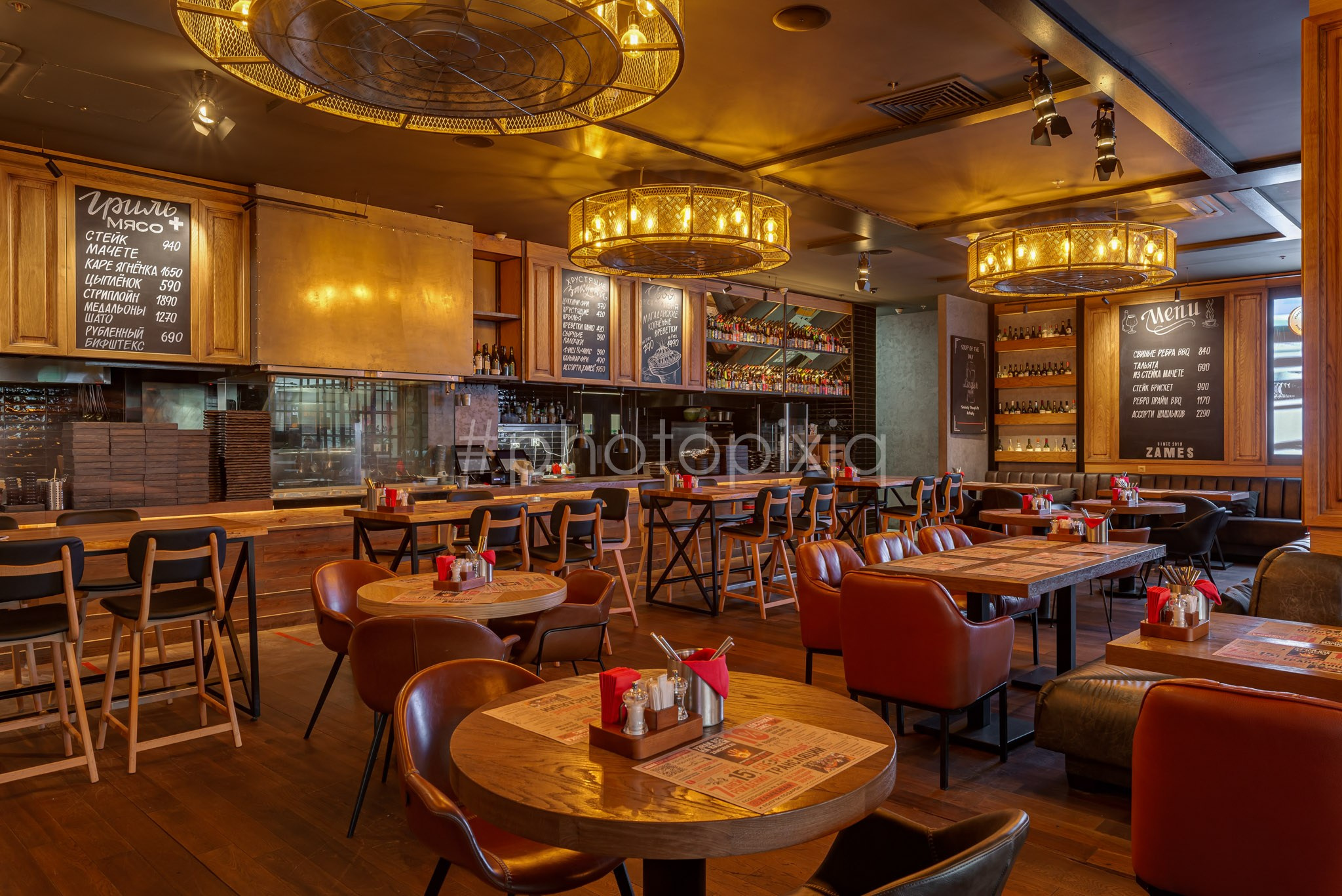 Интерьерная фотосъёмка ресторана ZAMES. Интерьерная съёмка и виртуальные туры — Интерьерный фотограф Кузнецов Сергей (photopixiq)