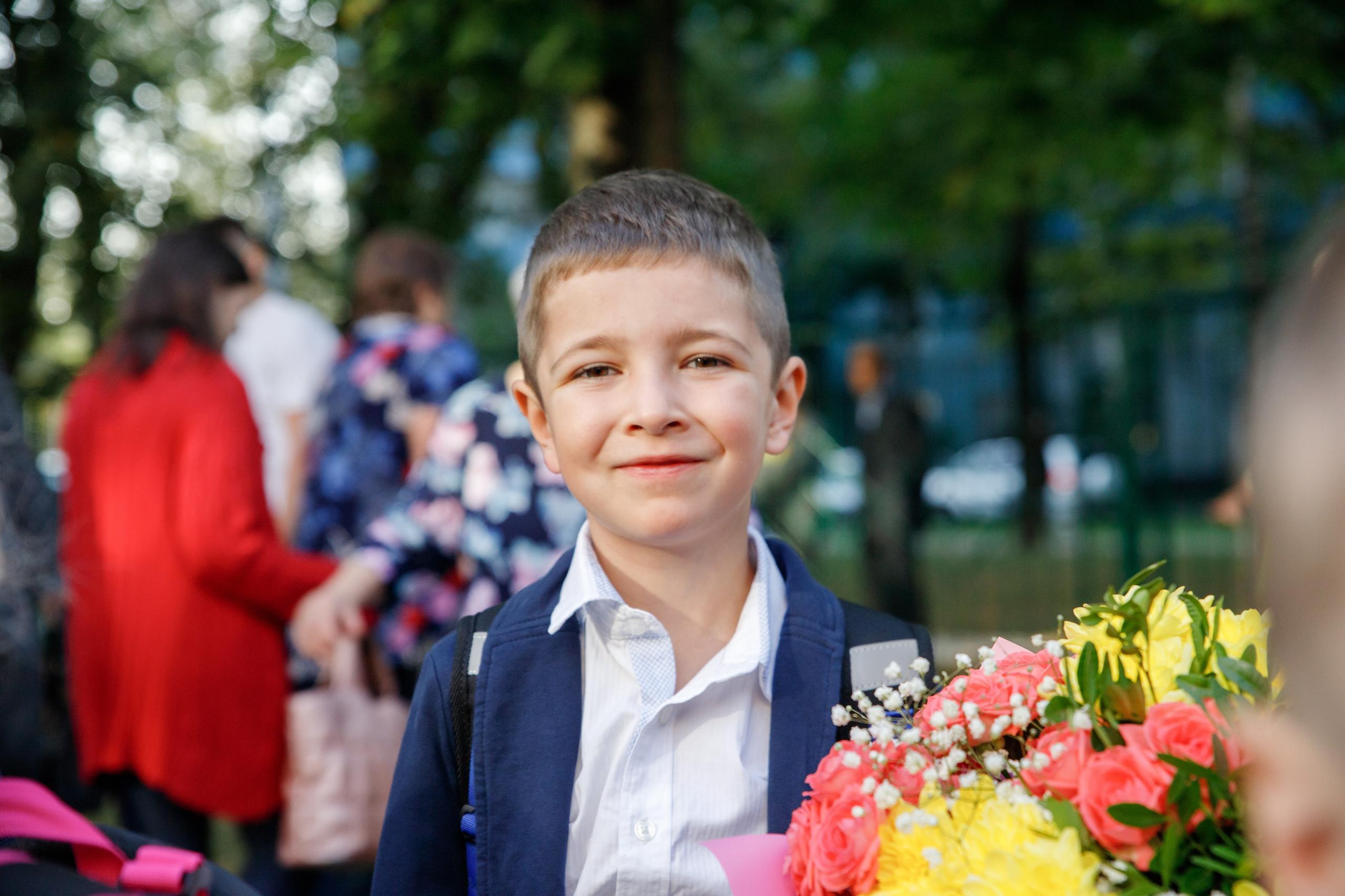 Репортажная съемка первого сентября для первоклассников. Семейный и школьный фотограф в Москве Анна Ткач