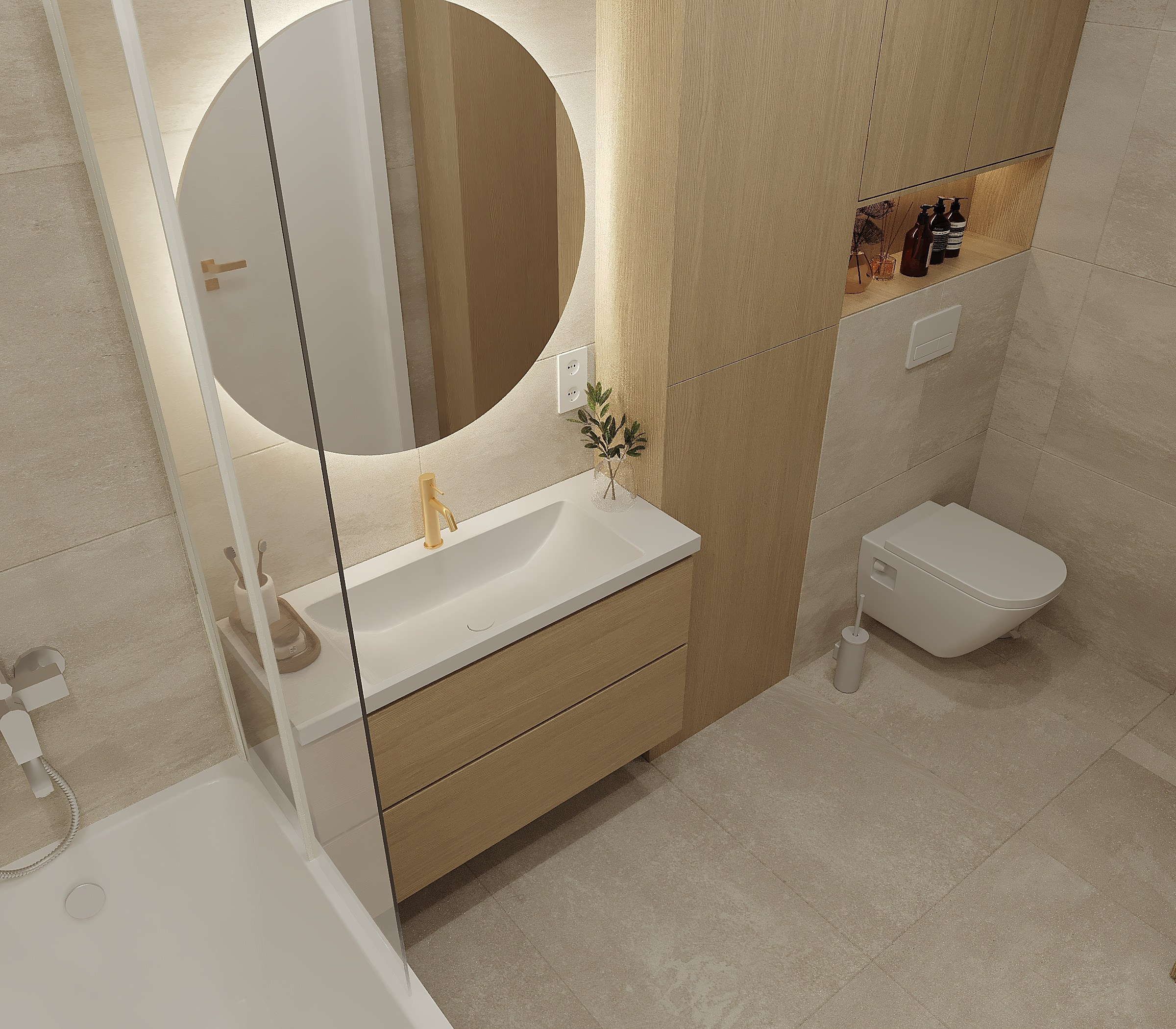 Современная квартира с элементами джапанди. Lina architector | Дизайн интерьера