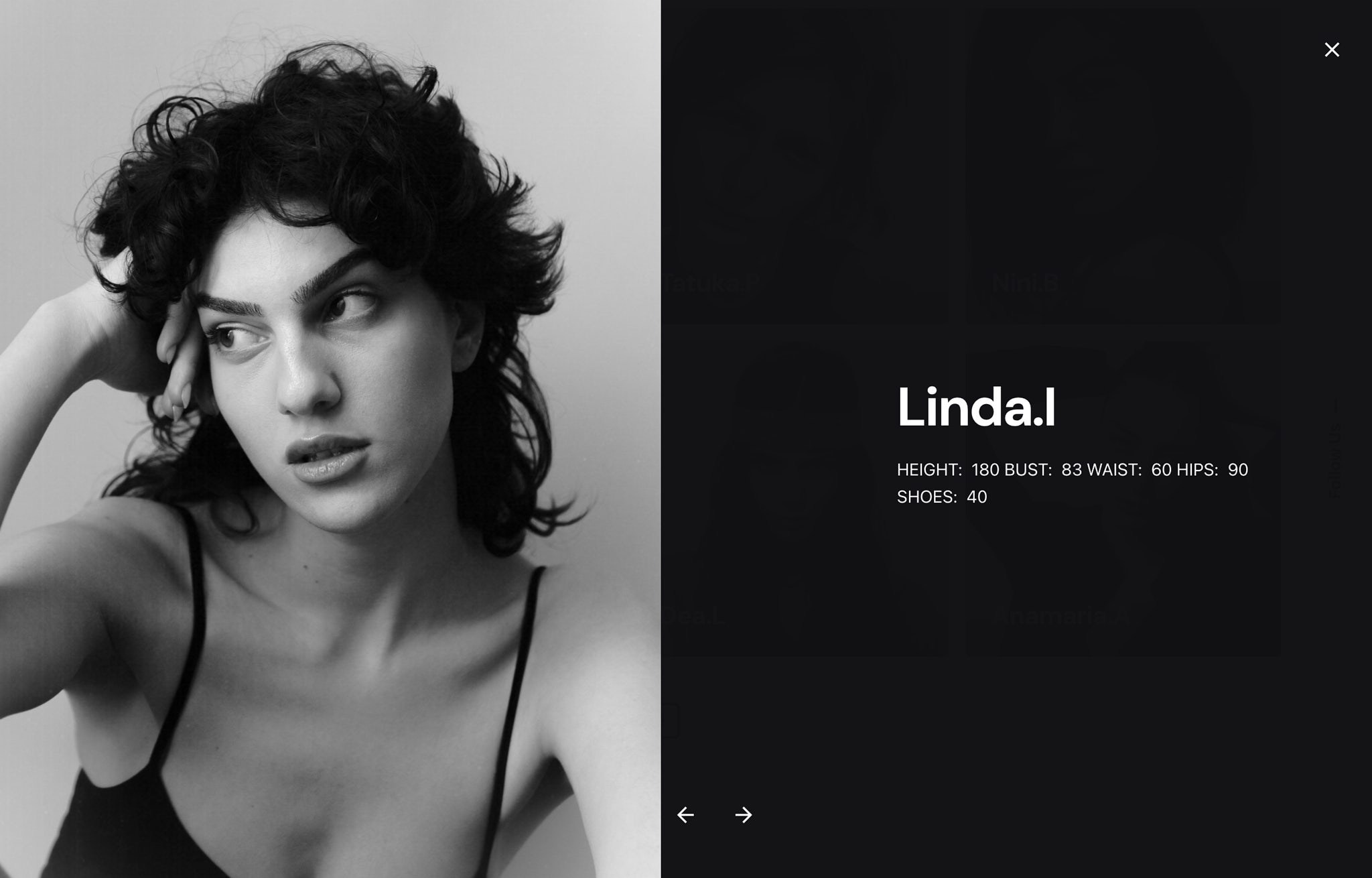 Portfolio shoot for model Linda featured on Look Models online