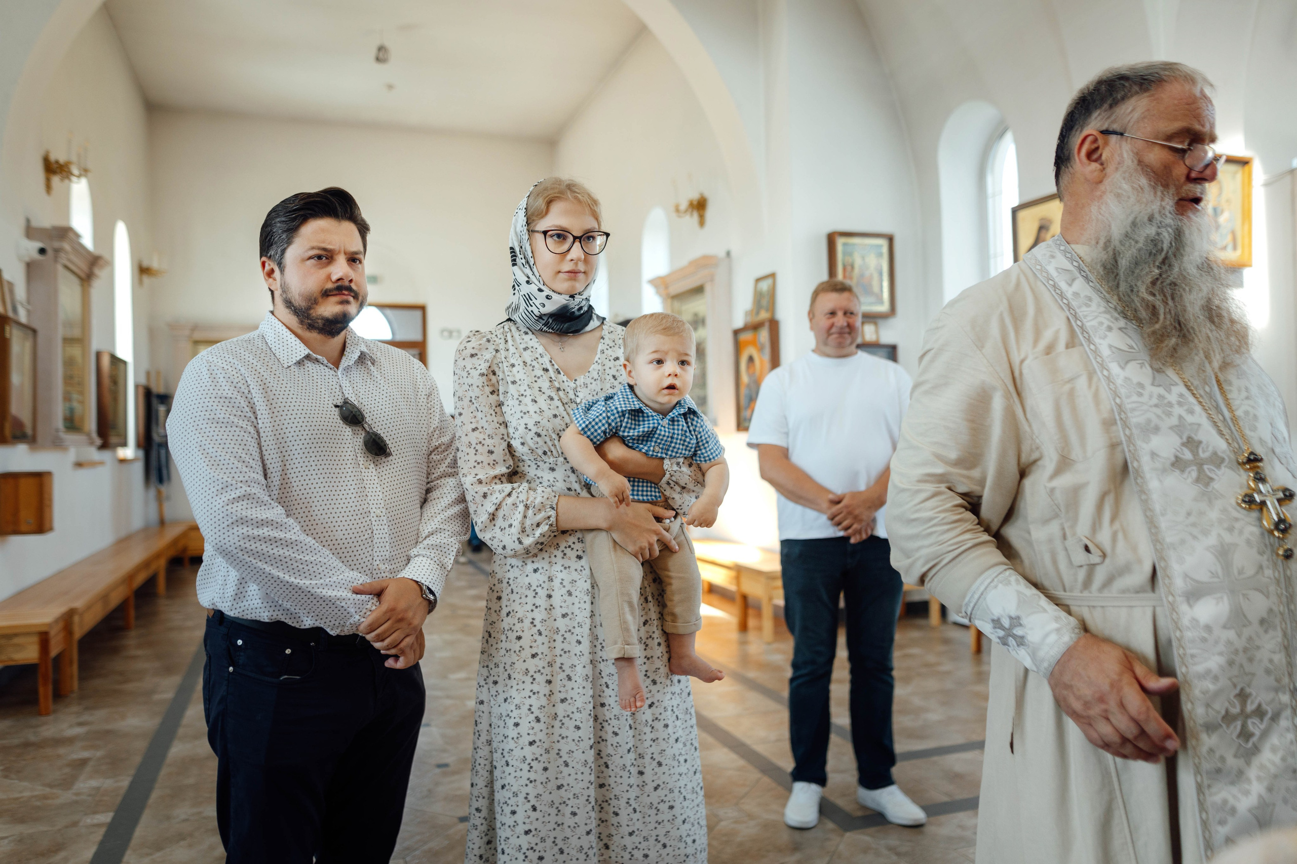 Крещение Энвера (Михаила), д. Колядищи, храм Успения Пр. Богородицы, август 2025