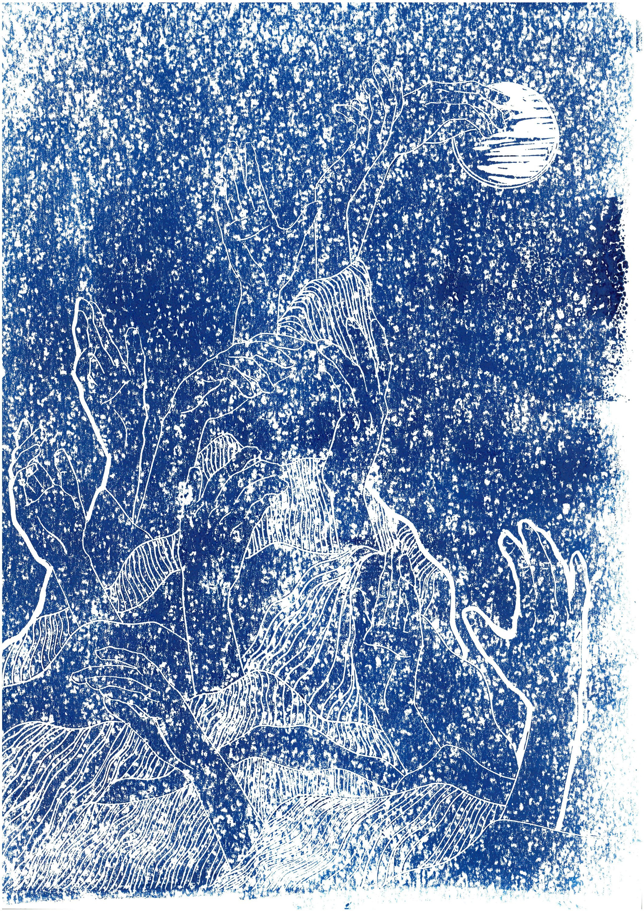 "Танец" 41 х 28, линогравюра 2025 год