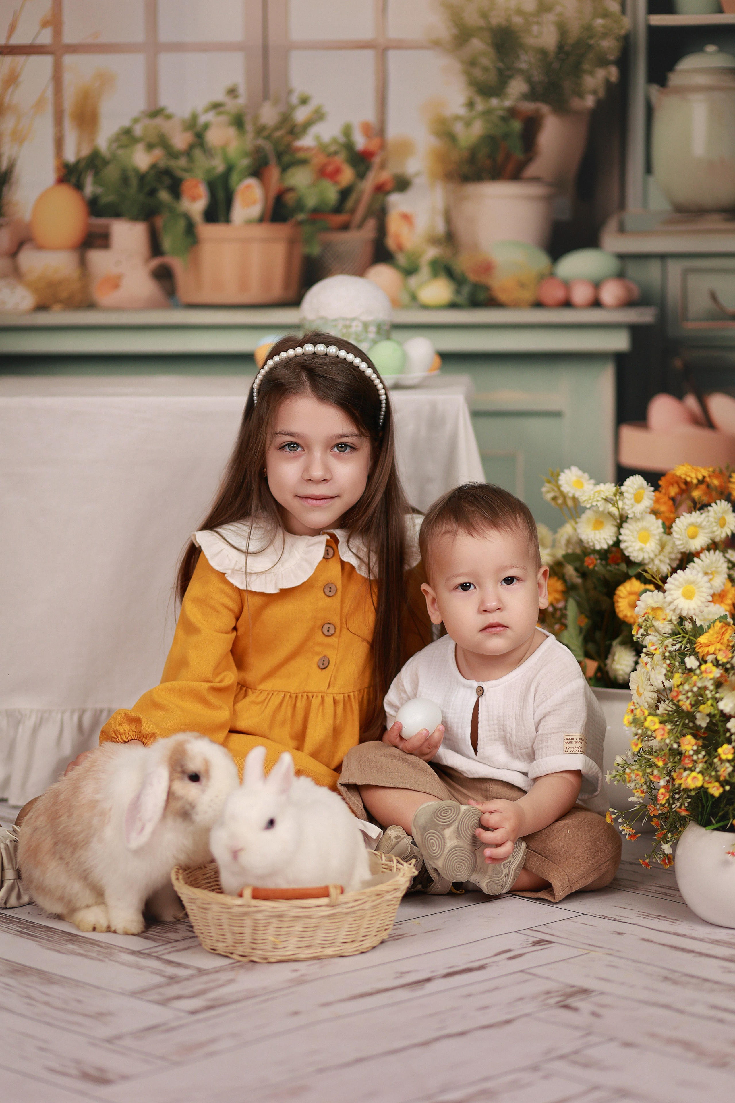 Фотопроект с козочкой и кроликами. Детский семейный фотограф Краснодар