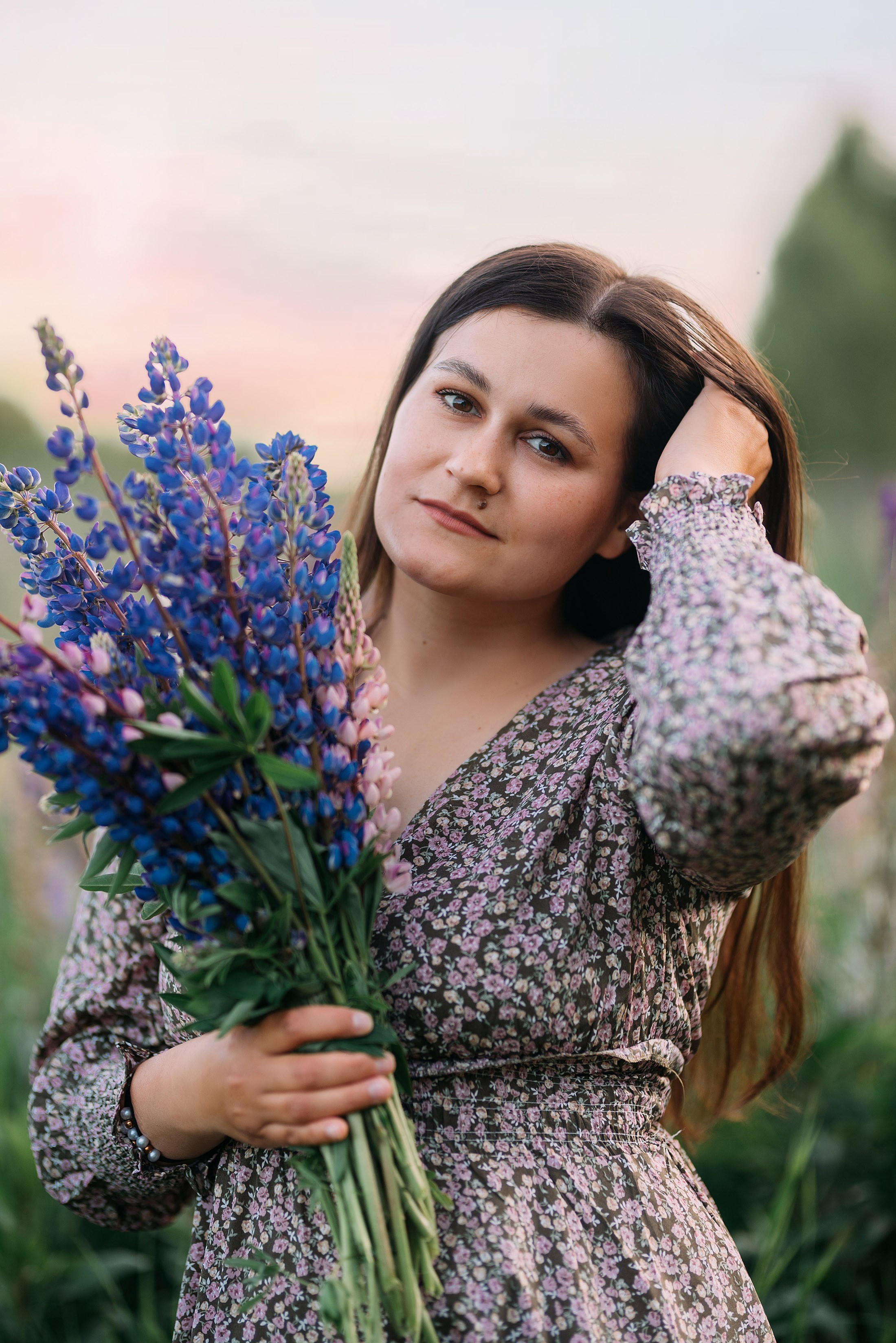Анна в люпинах. Свадебный и семейный фотограф в Туле Ксения Сильвер