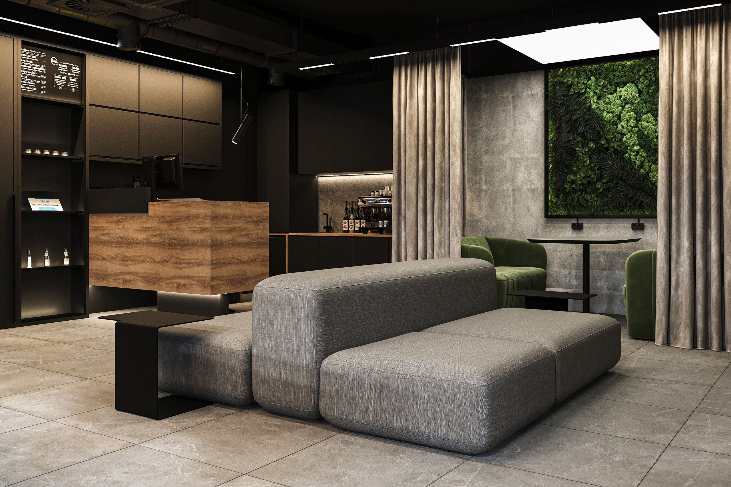 Клиентская зона Triton Detail, г. Санкт-Петербург. Дизайн интерьера и экстерьера в Санкт-Петербурге Яна Емельянова