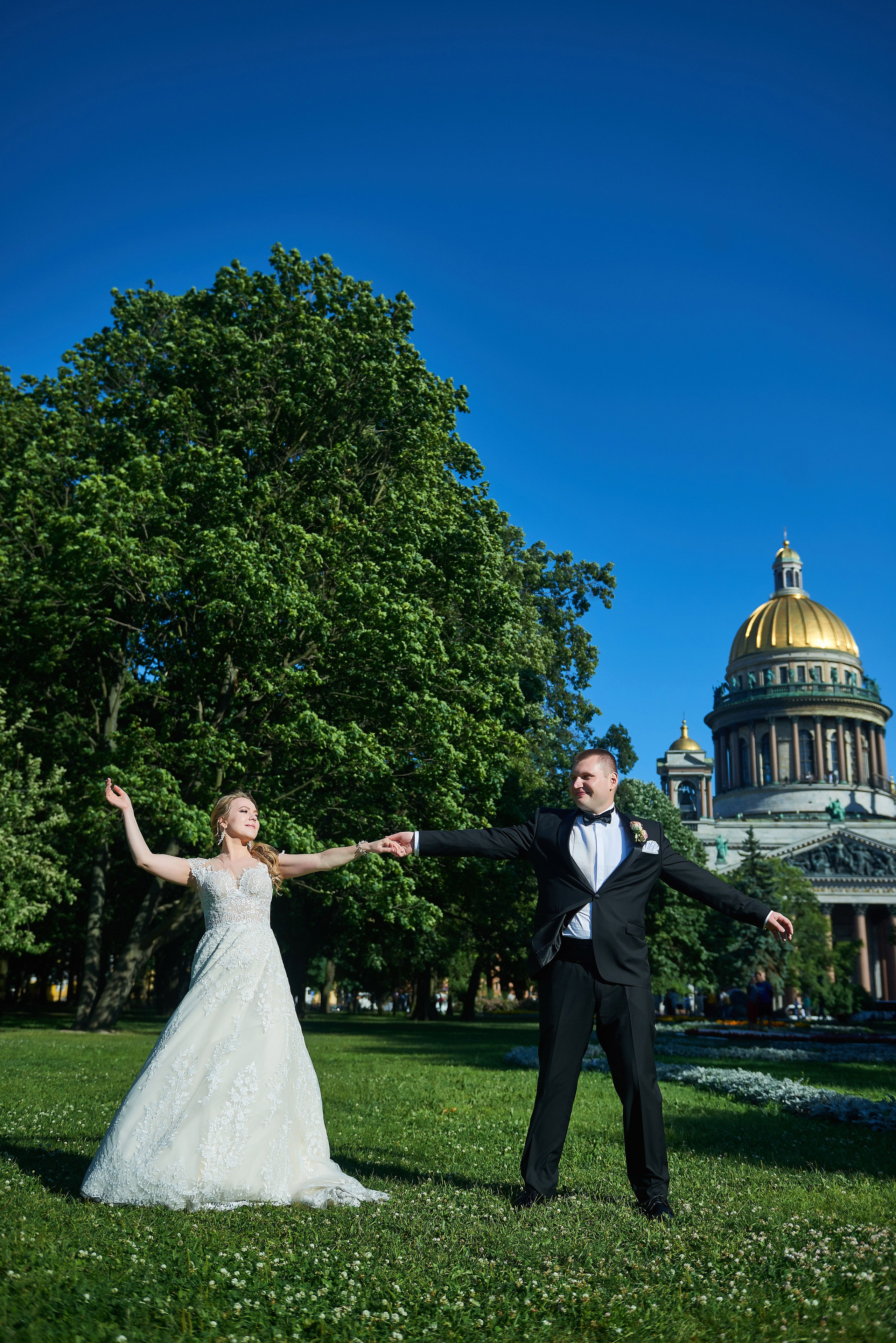 Юлия и Антон (Первый Дворец Бракосочетания, прогулка на Елагином острове). Портретный, семейный и свадебный фотограф в Санкт-Петербурге и в Пушкине Ширяев Денис