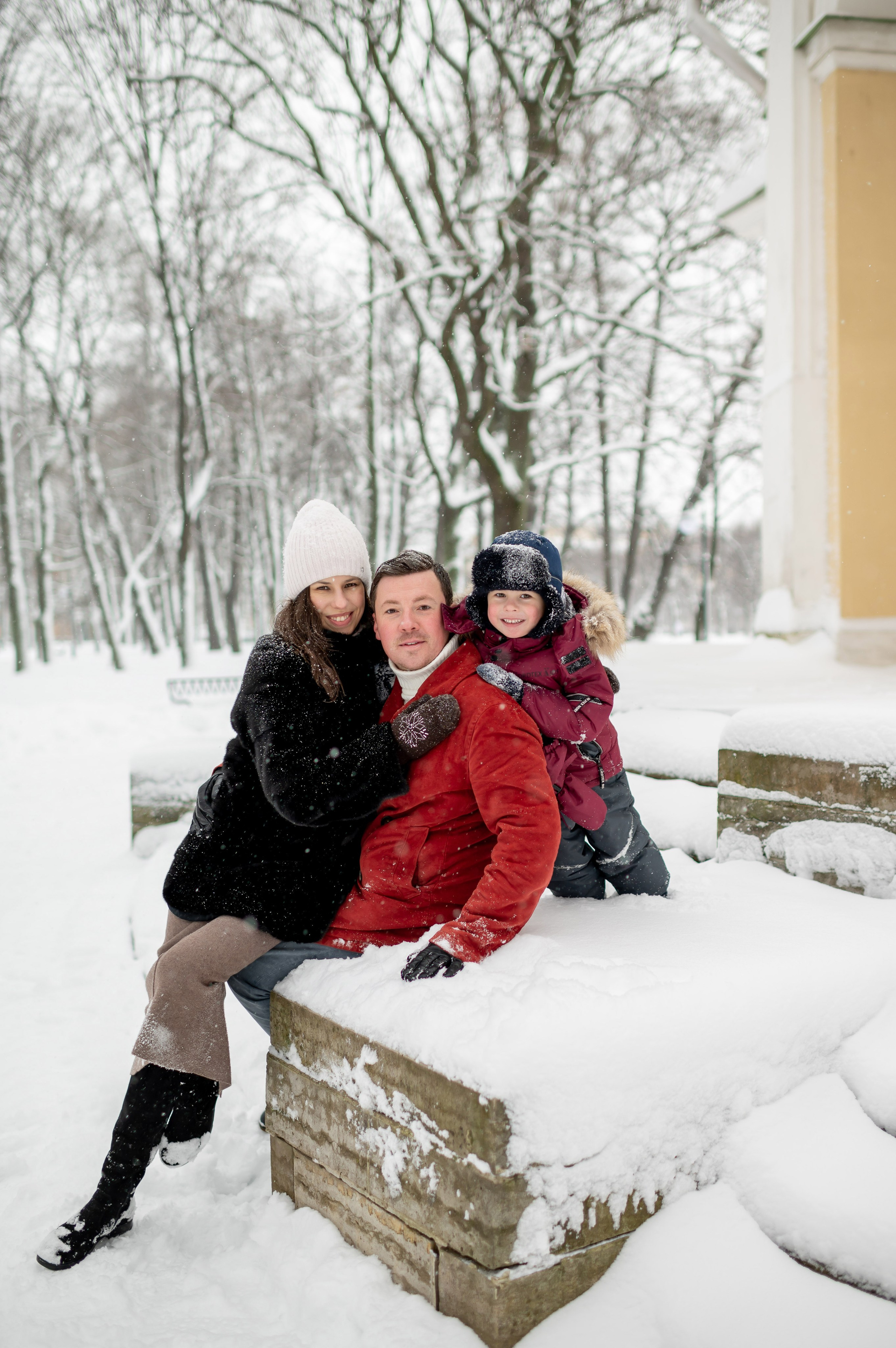 Зимняя прогулка Валерия, Андрей и Егор. Портретный, семейный и свадебный фотограф в Санкт-Петербурге и в Пушкине Ширяев Денис