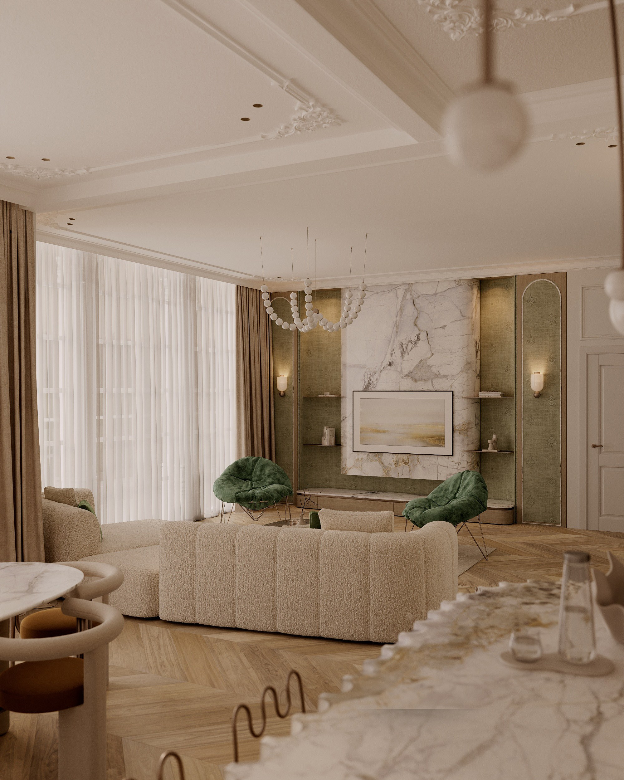 Minimalistic style kitchen. Solovets visualization