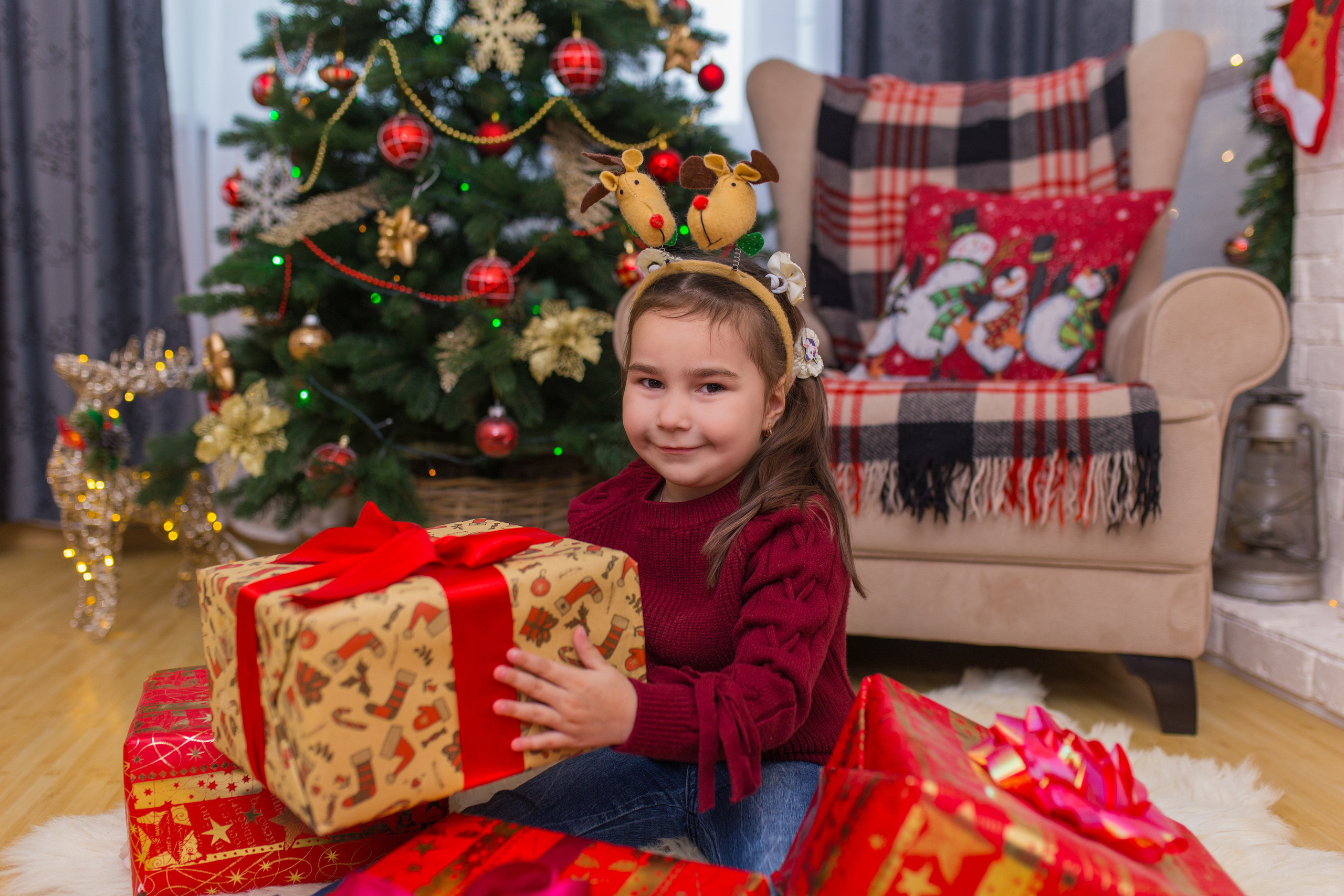 Новогодняя семейная фотосессия в домашней студии, Загорянский. Свадебный и семейный фотограф в Калуге Александра Борис