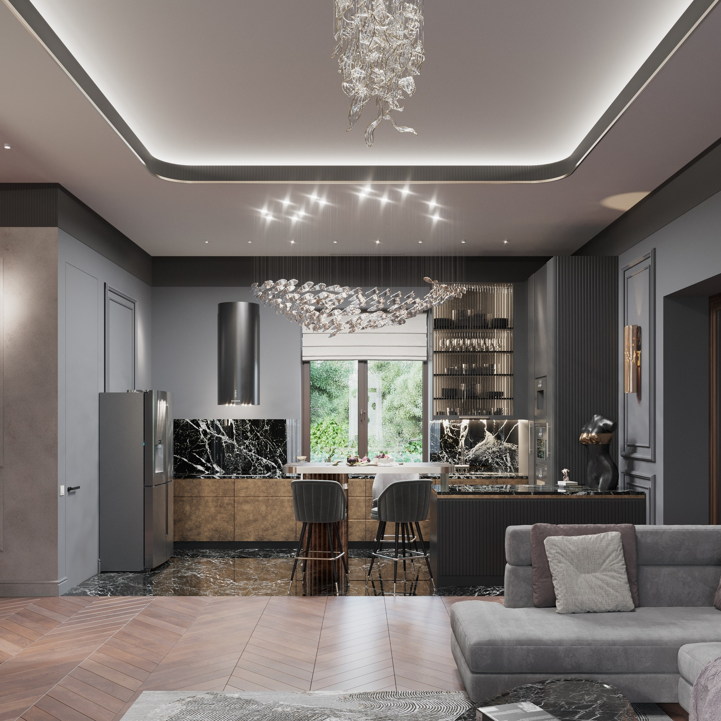 Дом в Новотиторовской — визуализация роскошного особняка. 3Д Визуализация Интерьера и Архитектуры