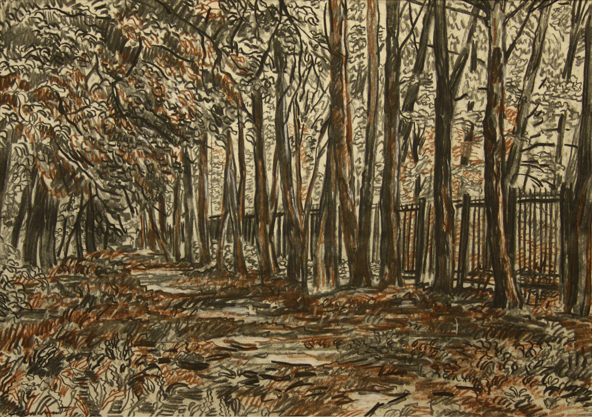 Сергей Афонский, серия "Тушино. Аллея" 50х70 см, к.паст., 2011 г., 65 000 руб.
