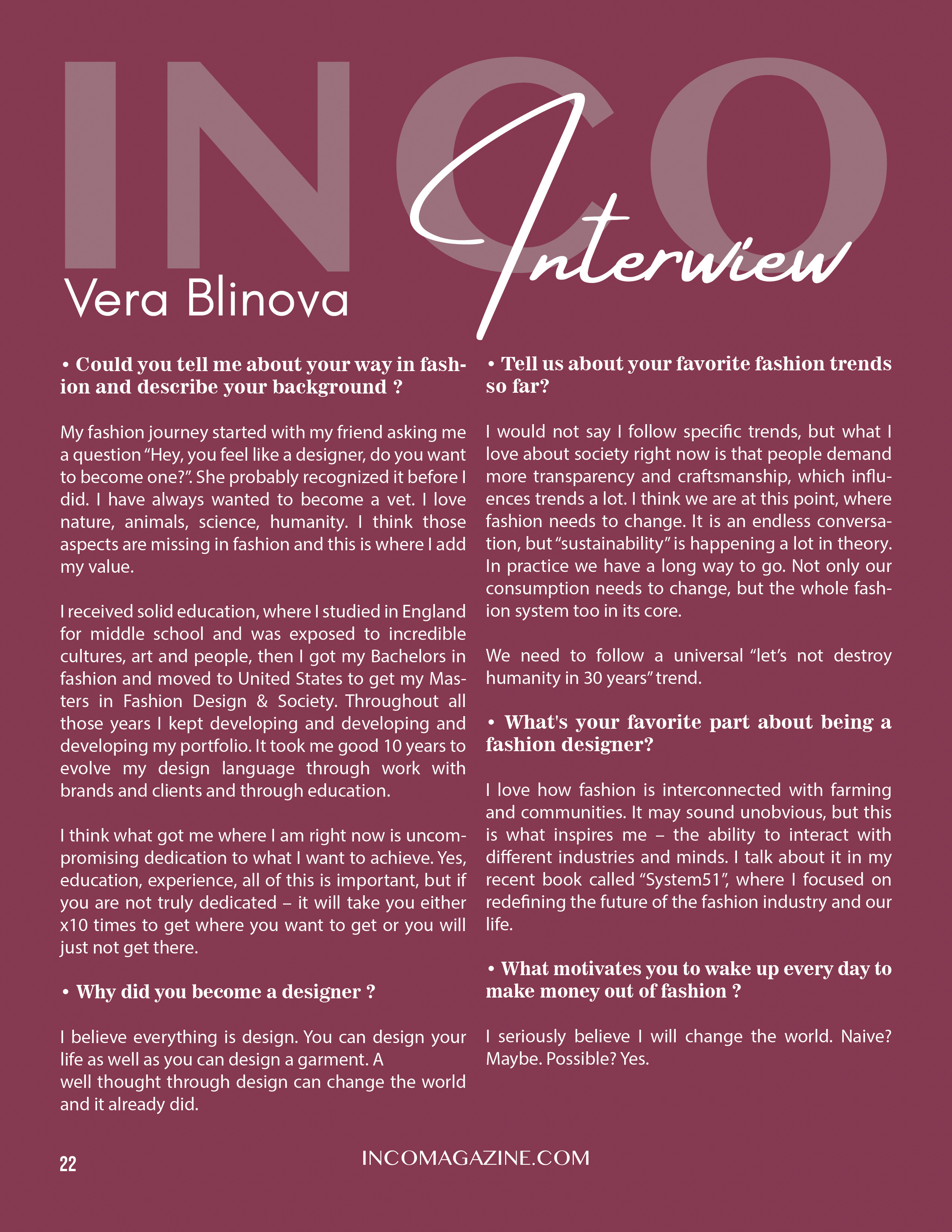 INCO MAGZINE. ФОТОГРАФ И РЕТУШЕР В МОСКВЕ ВИКТОРИЯ АКИМОВА