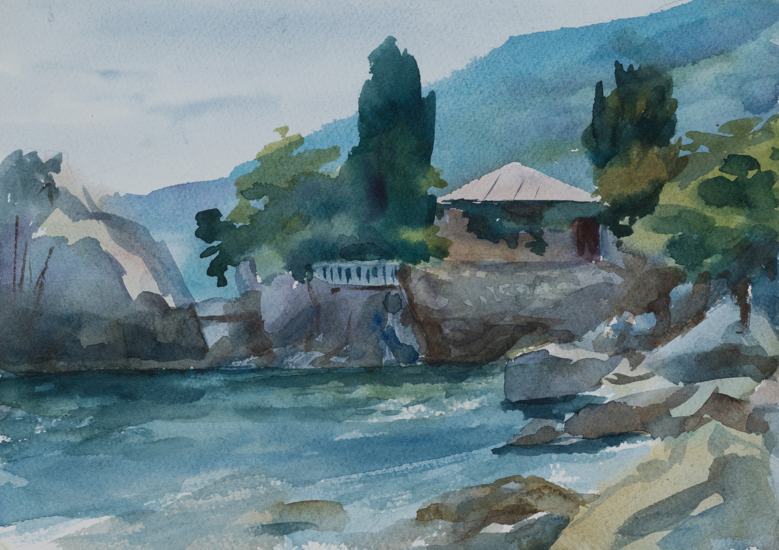 "Бухта Чехова. Крым" 15 х 25см. 2019г. 