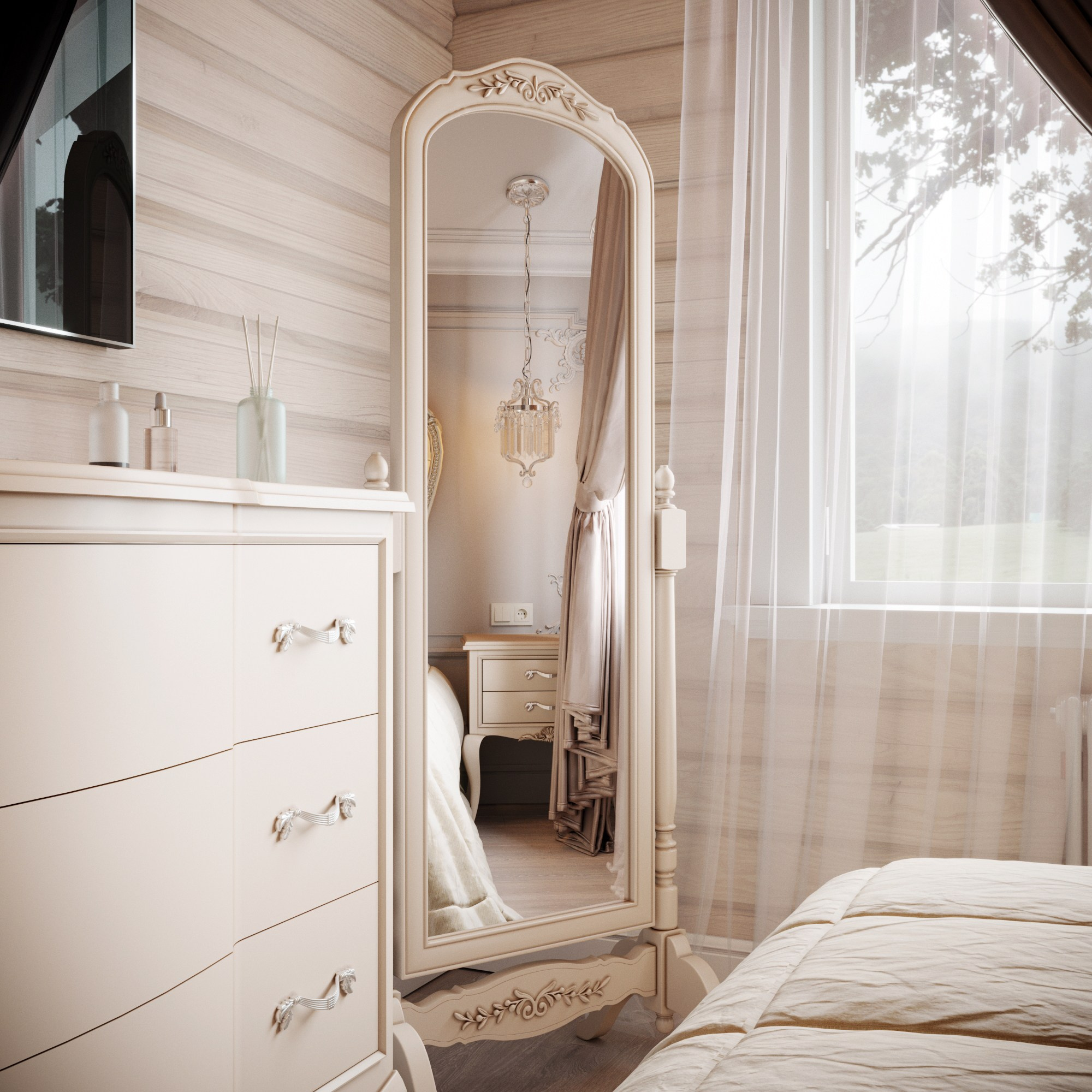 Визуализация дома из бруса по дизайну Геворгян Арпины. Визуализатор Векшина Елена