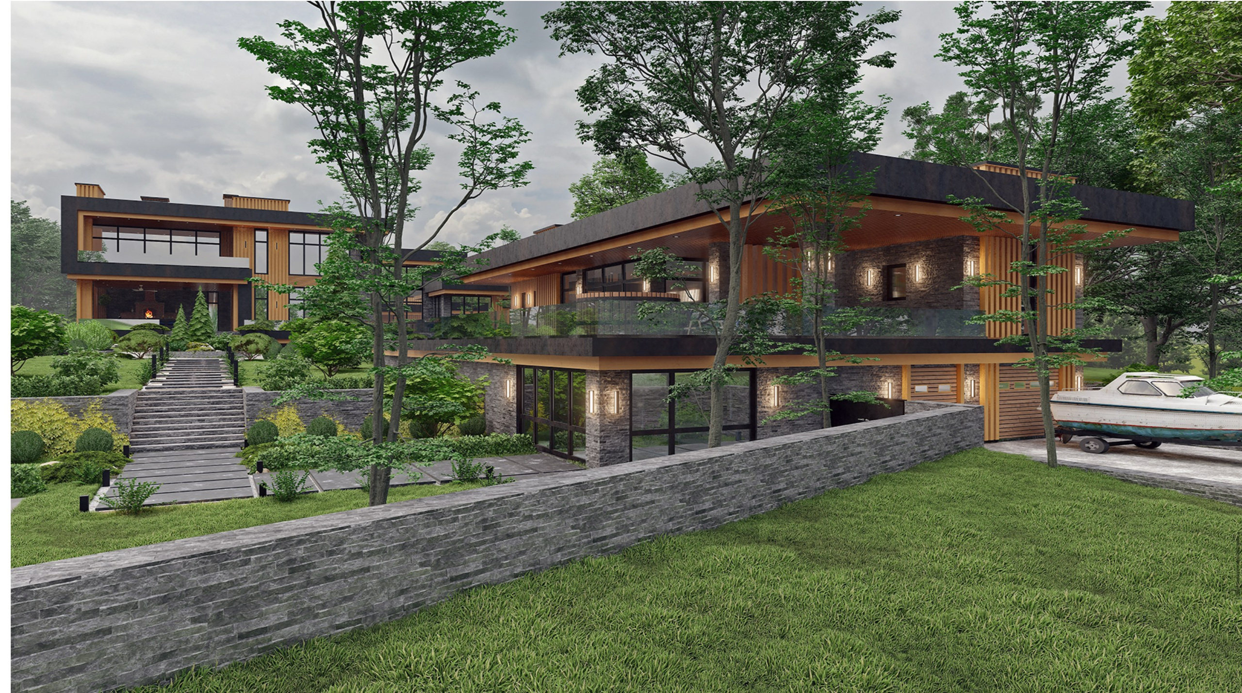 Банный комплекс с гаражом и бассейном в Твери. Архитектор Касаткин и Партнёры