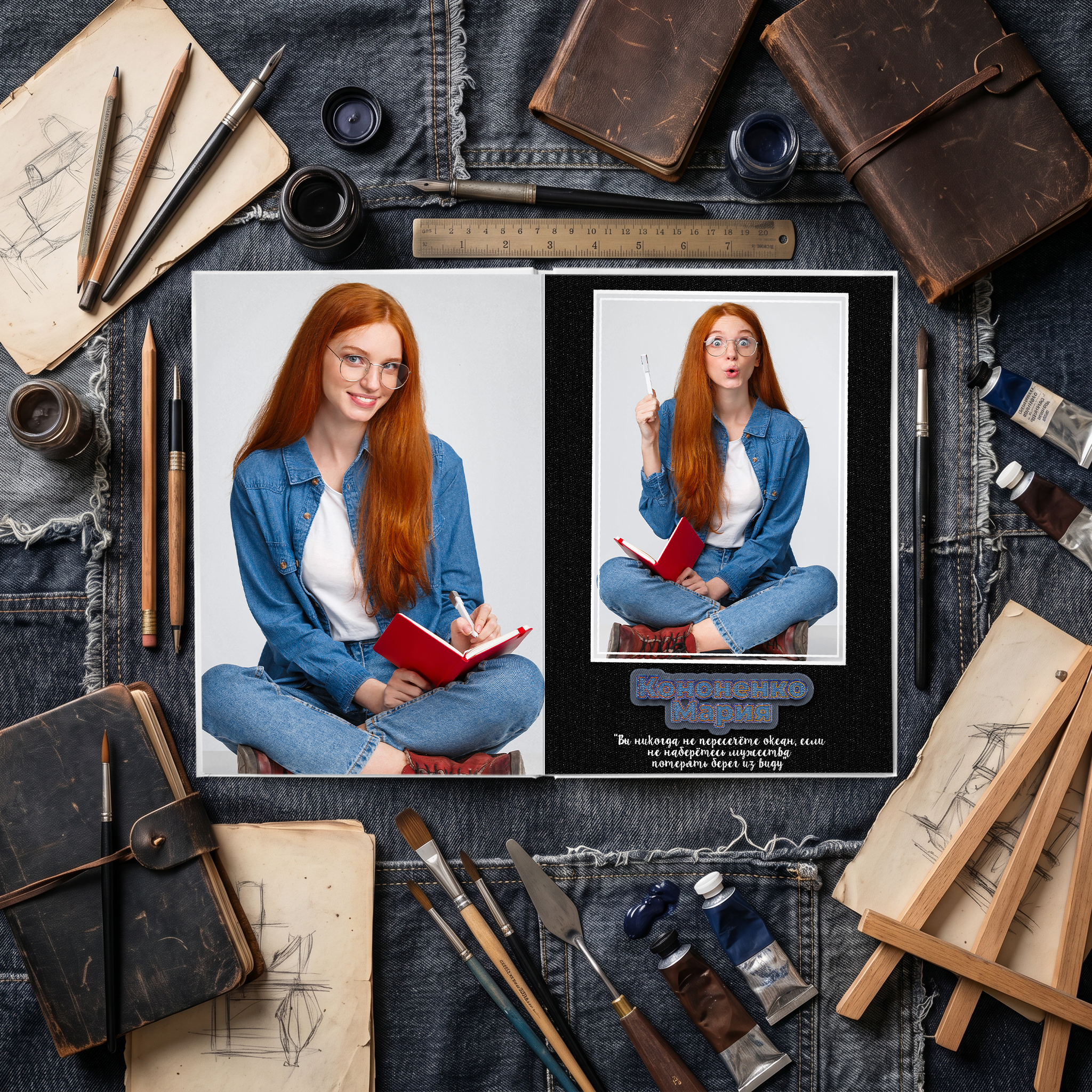 015 Jeans. Дизайны, psd шаблоны школьных и выпускных альбомов и обложек
