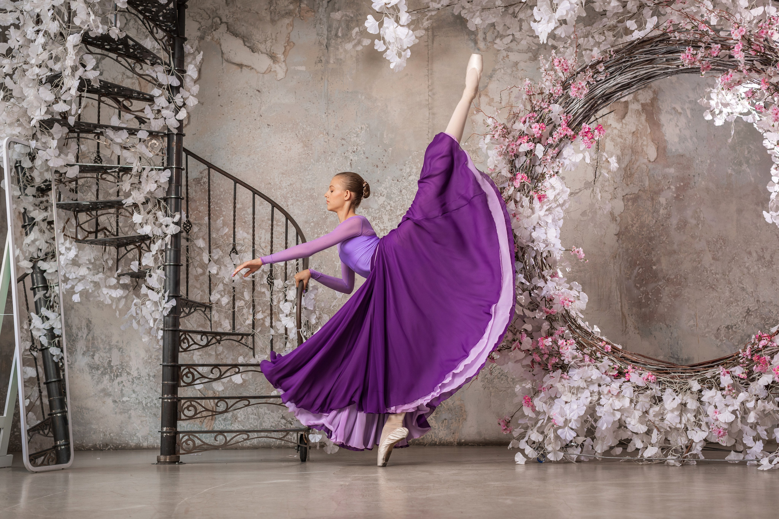 Фиолетовая воздушная длинная юбка напрокат. Балетный фотограф Алина Ханько — Душа Балета