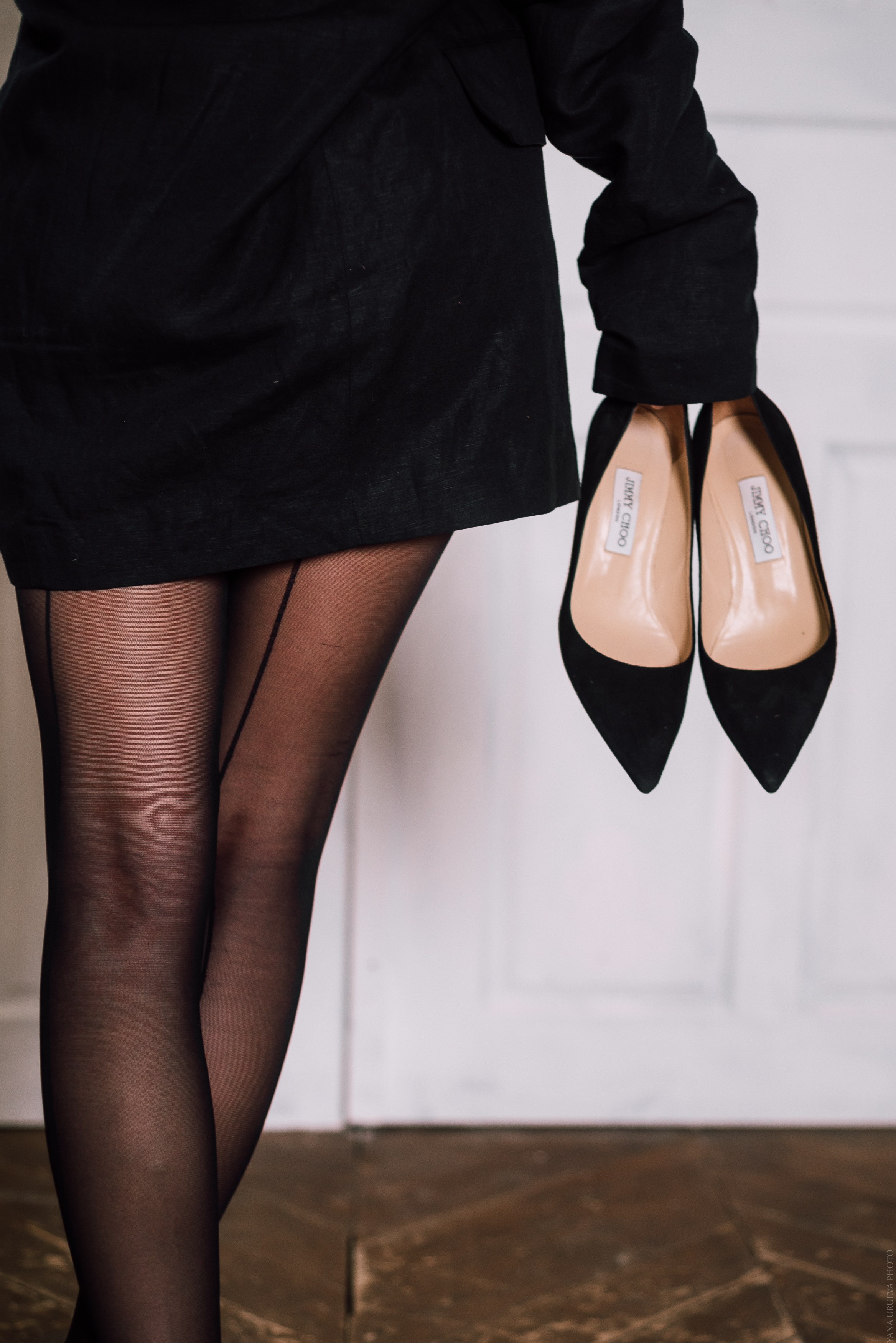 jimmy choo черные туфли на маленьком каблуке