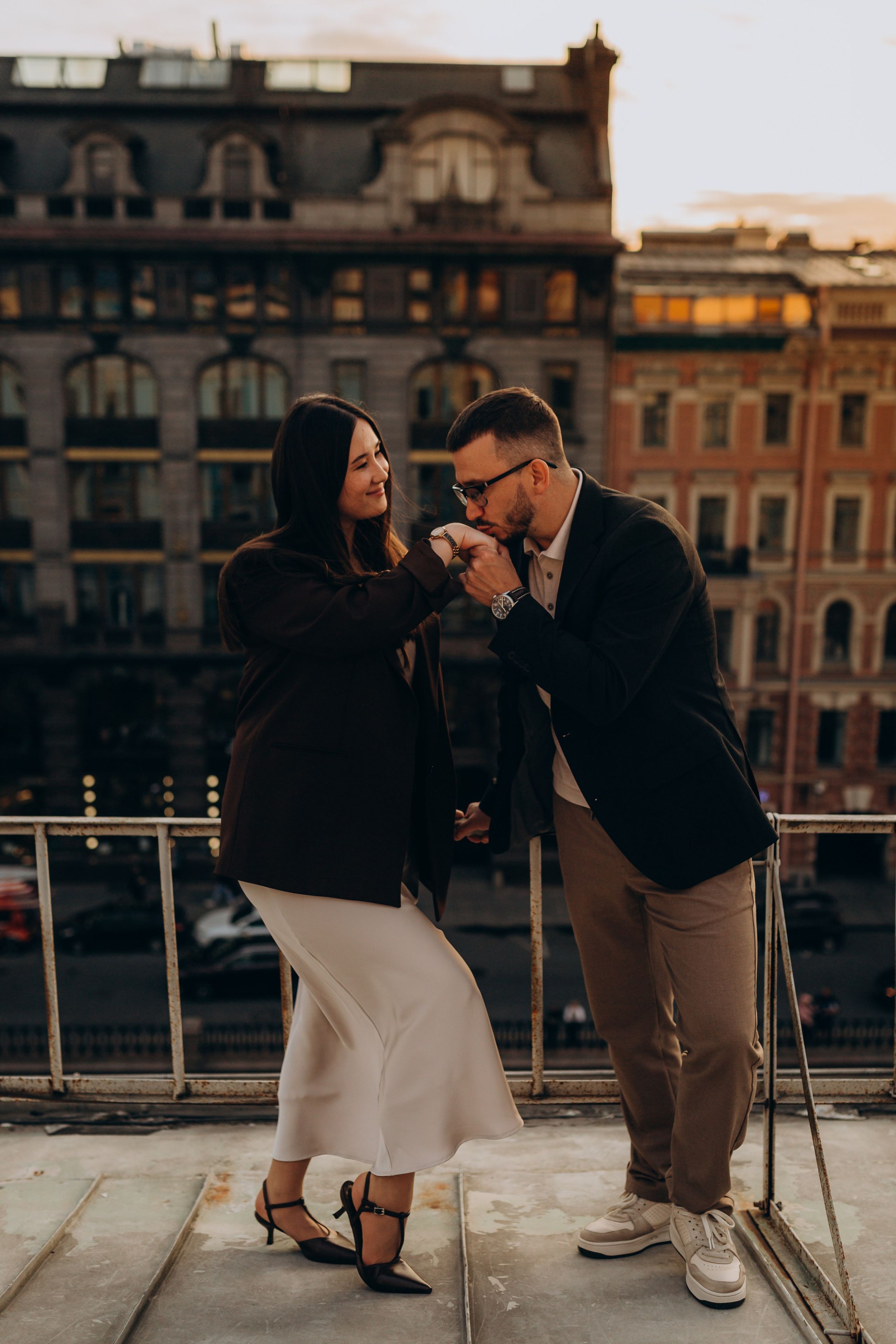 LoveStory на крышах Питера. Фотограф Санкт-Петербург Князева Елизавета