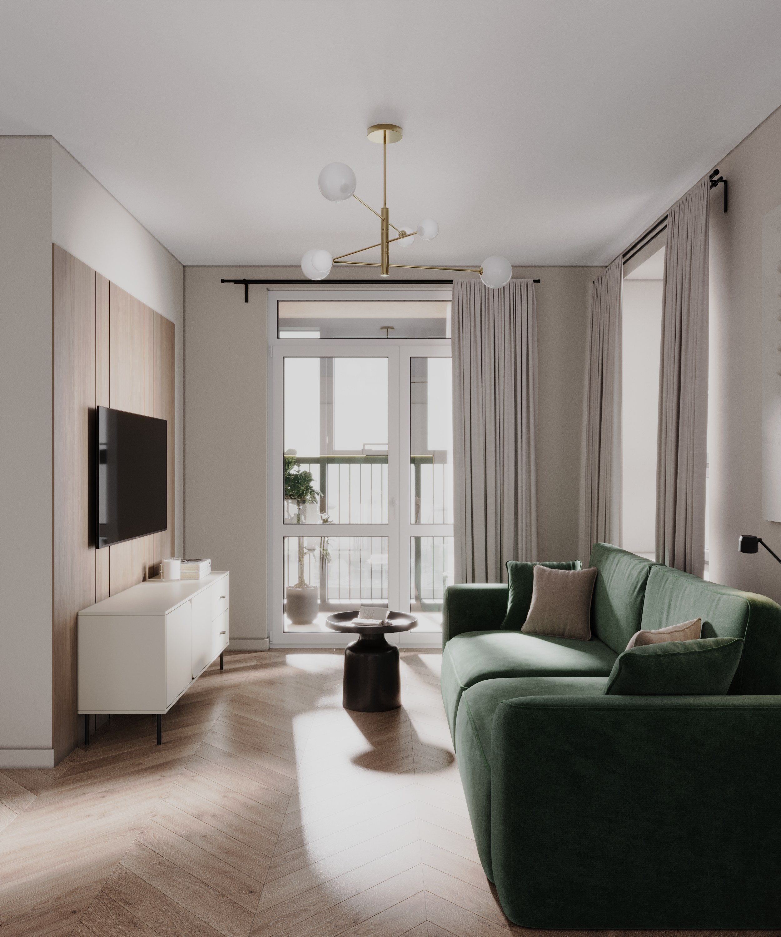 EKAT PARK, 50 m². Анастасия Дремина DREMINA INTERIORS