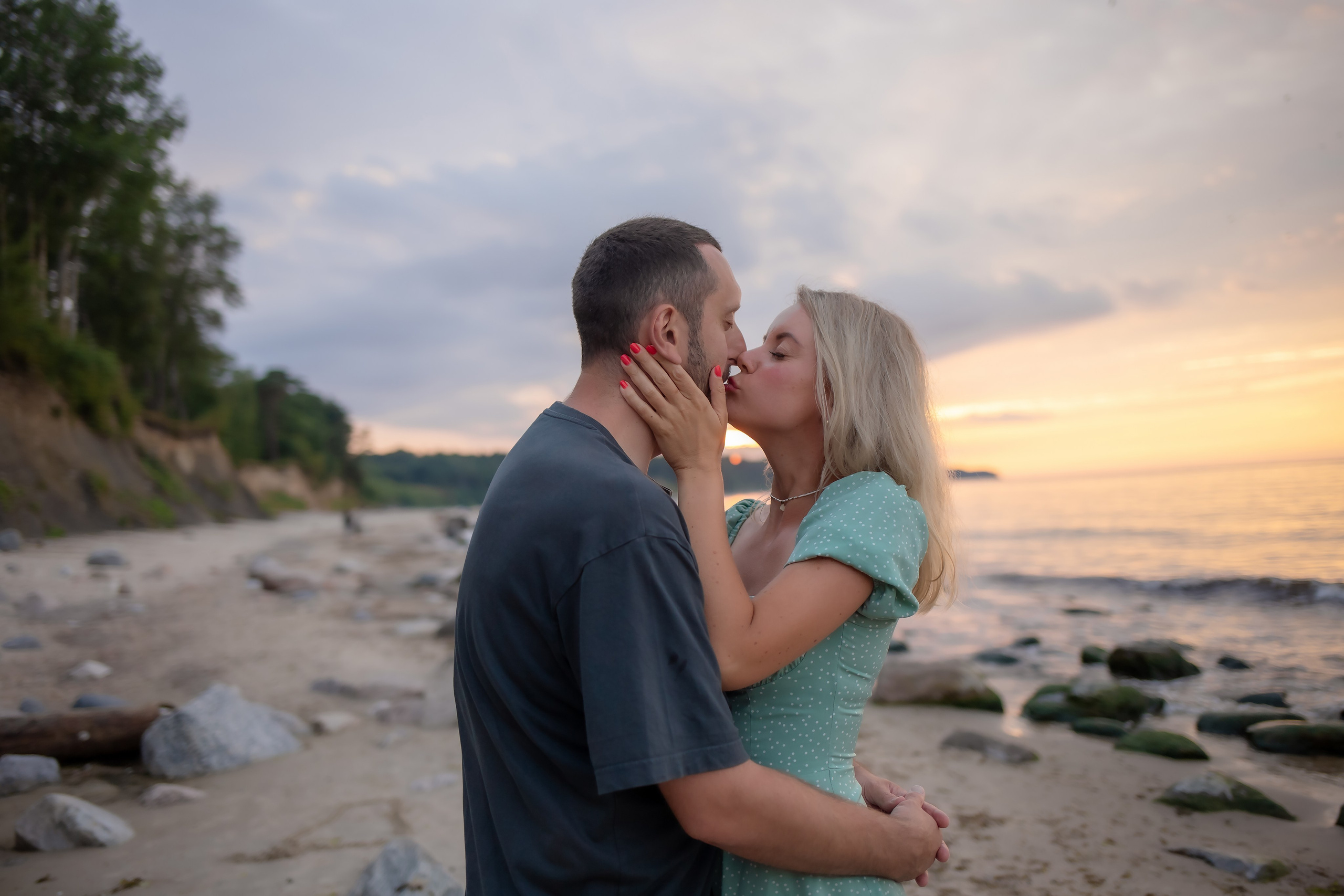 Есеня, Леня и Аня. Закат в Куликово. Фотограф в Калининграде Решетникова Алина