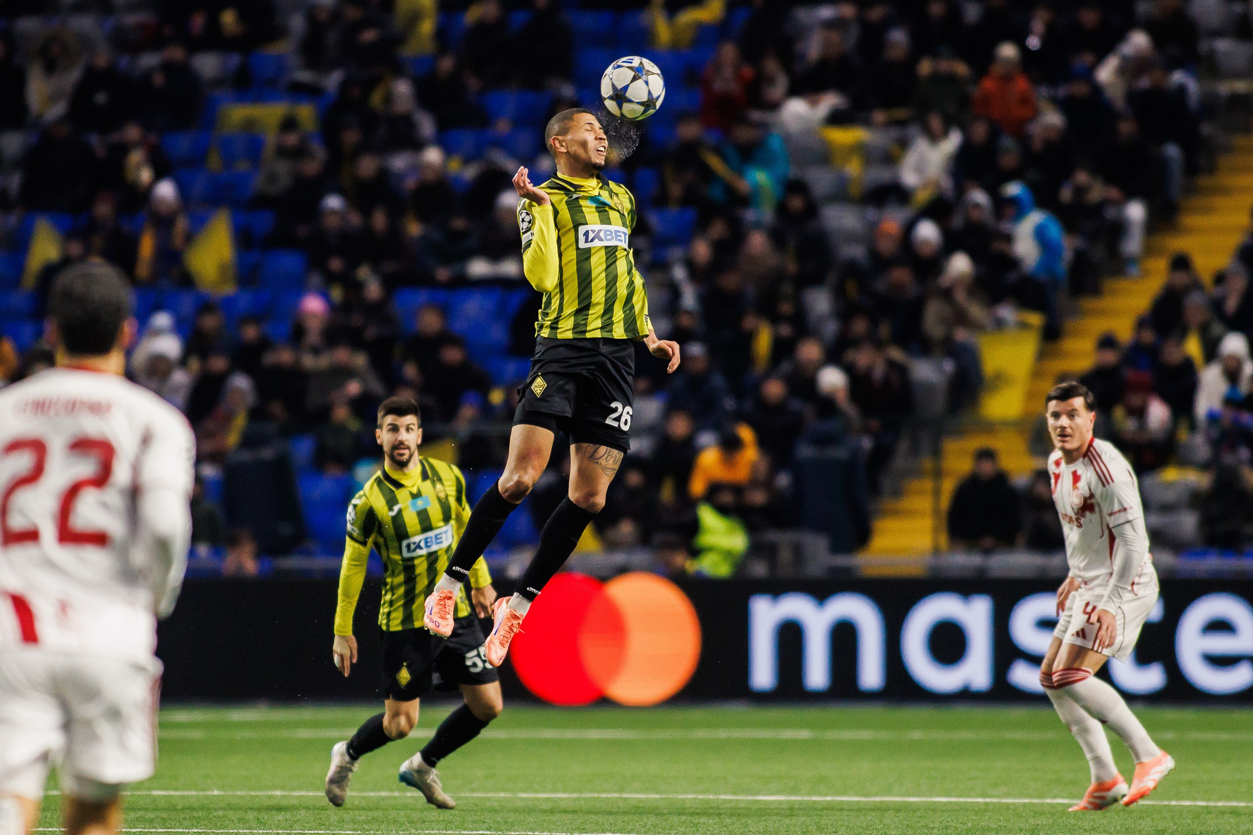 UEFA Champions League 25/26 Kairat — Olympiacos. Photographer Danil Aykin