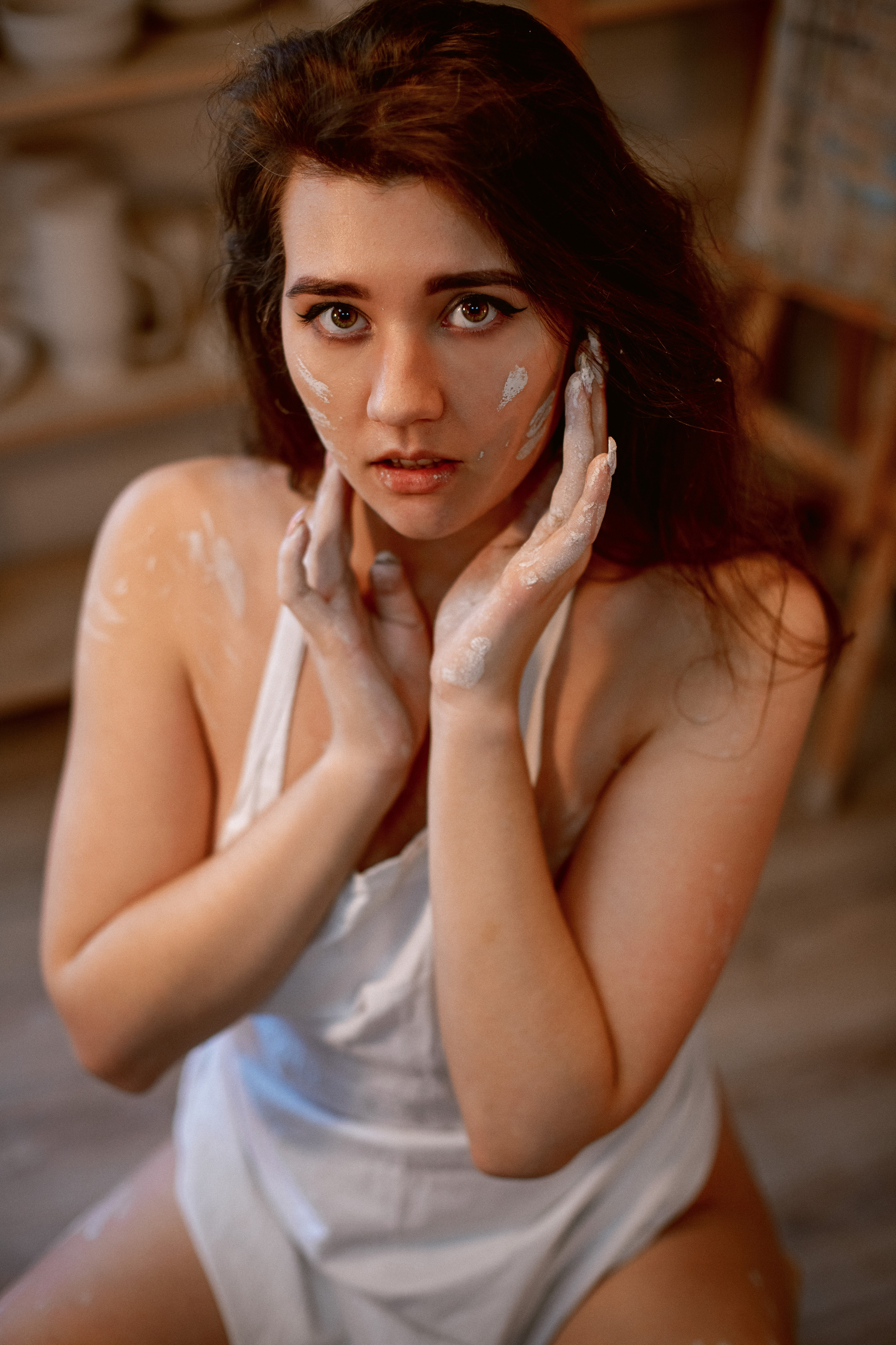 Фотосессия гончарной мастерской. Женский портрет, Юлия Семенкова, фотосессия девушки, студийная съемка, фотосессия для девушки