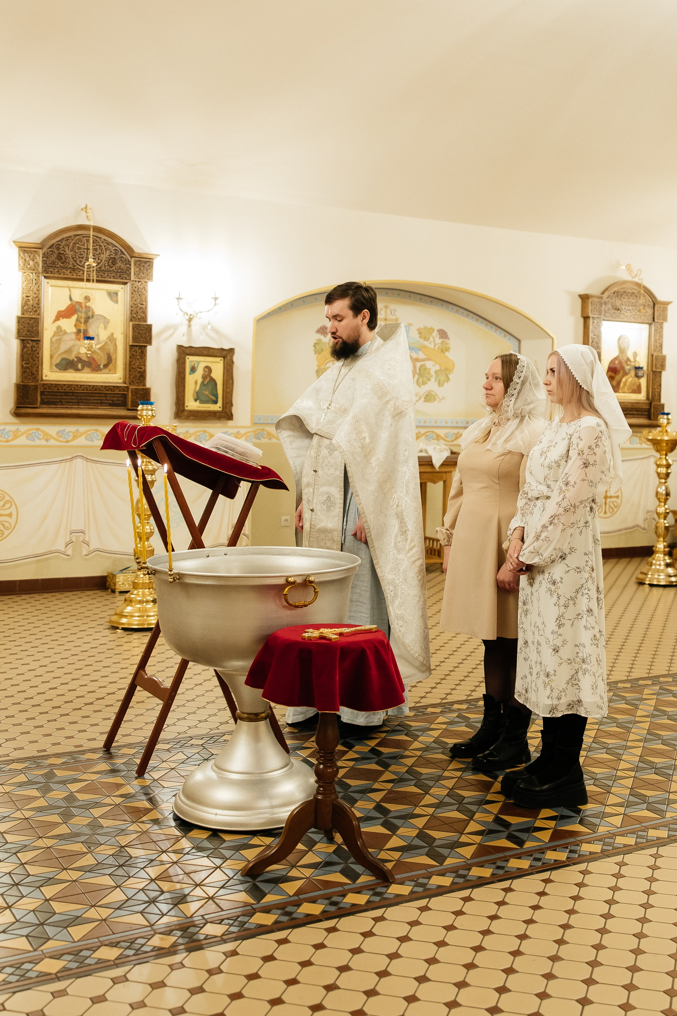 Таинство Крещения Максима и Александра. Храм Покрова Пресвятой Богородицы