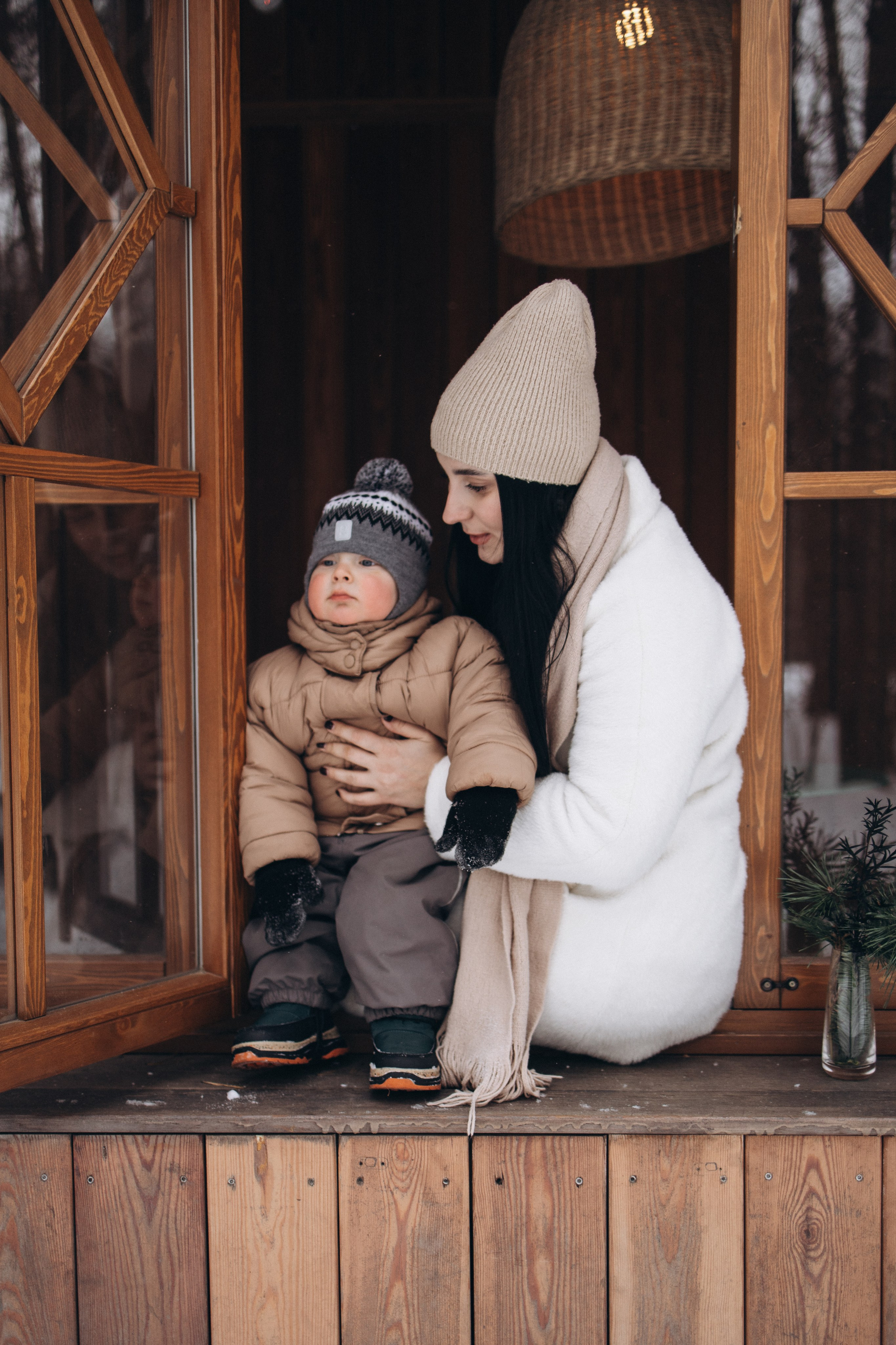 Зимняя прогулка в лесу. Настя и Мирон. Семейный и детский фотограф в Москве Маргарита Сереброва