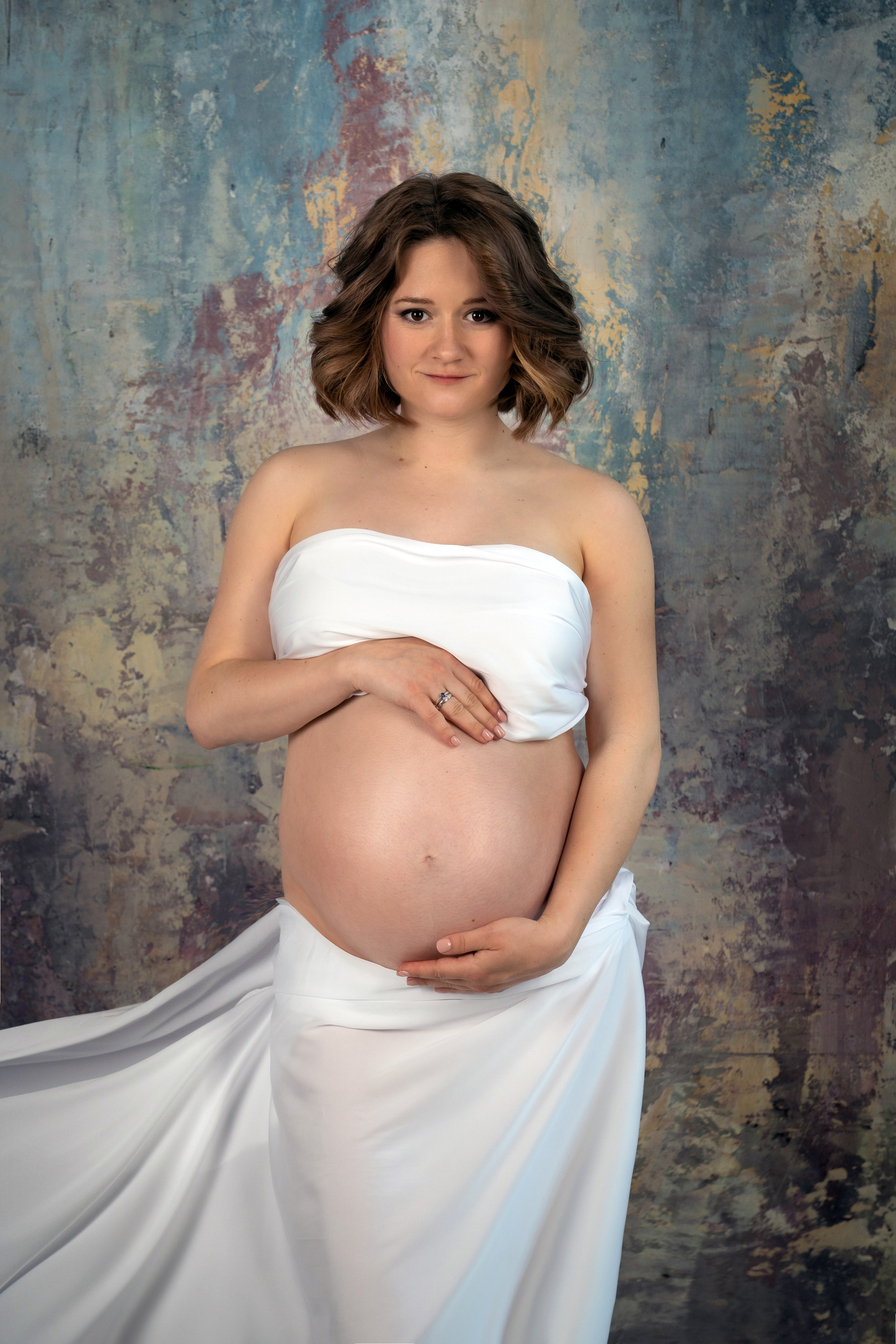 Фотосессия беременности с шелковой тканью. Трубинова Екатерина | Семейный фотограф | Москва