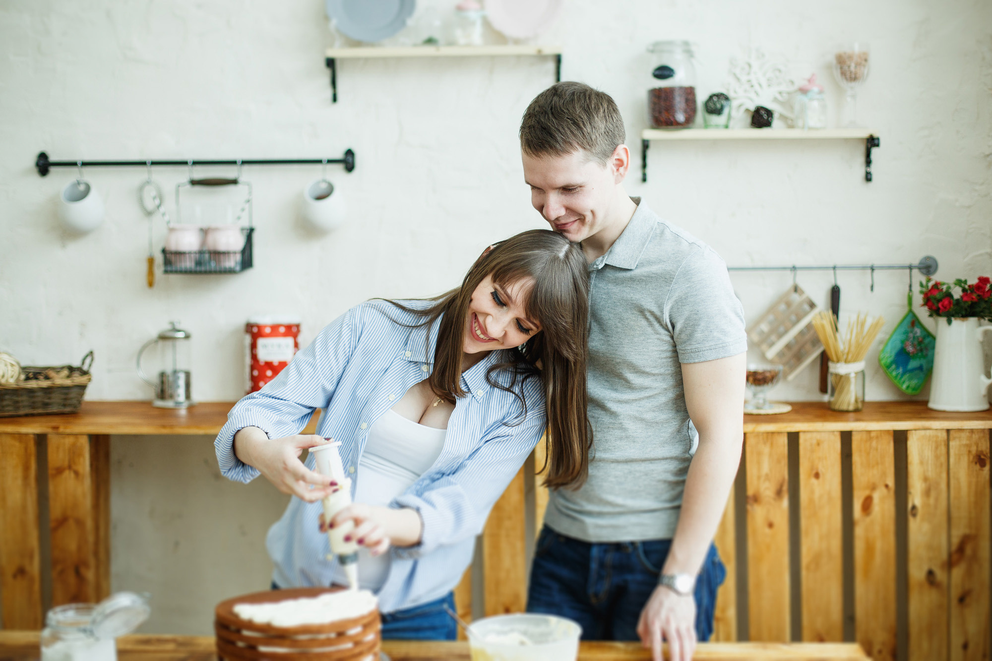 Катин торт. Катя и Лёша 2016. Беременная домашняя съемка. Фотограф городских и семейных событий Артем Карпухин