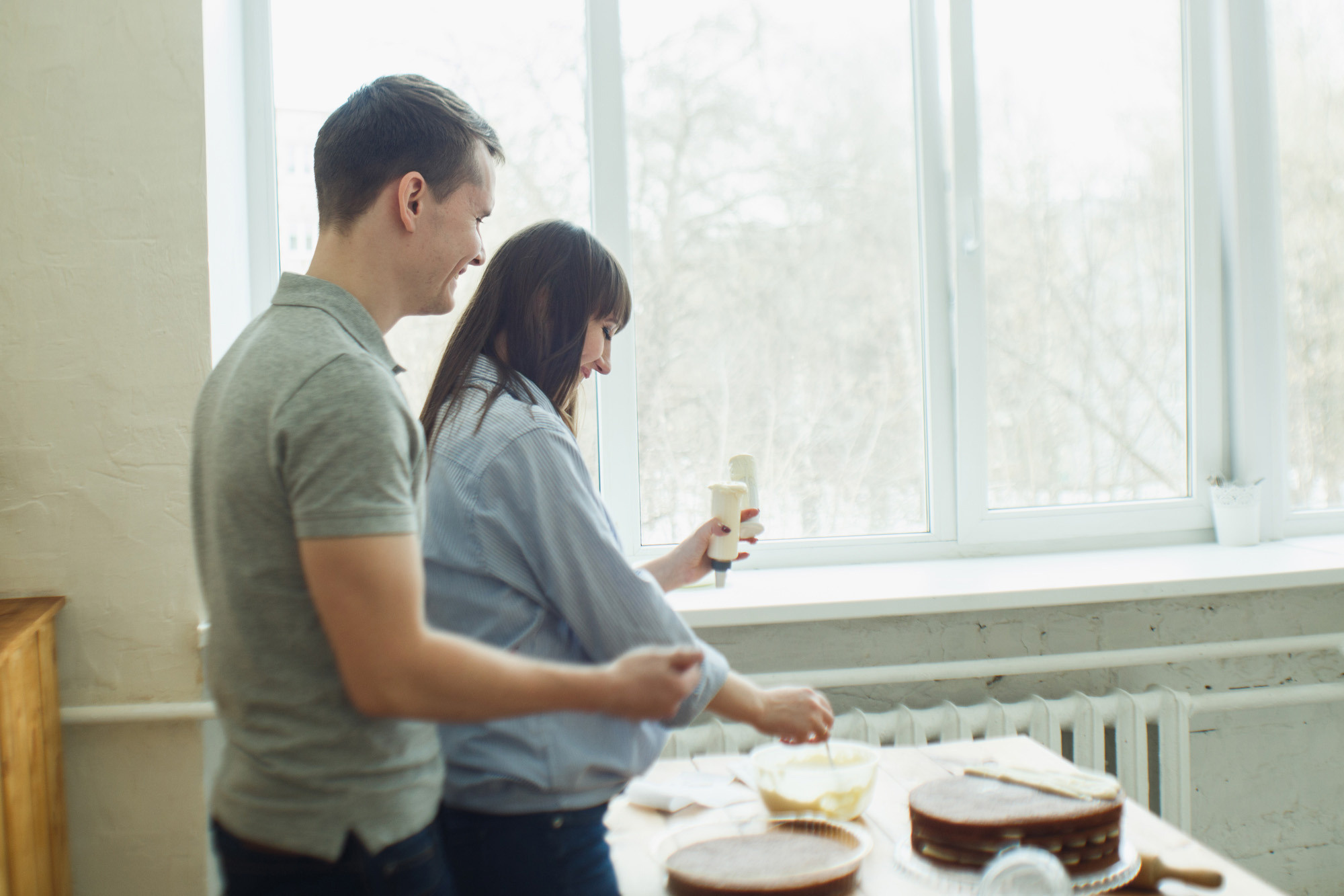 Катин торт. Катя и Лёша 2016. Беременная домашняя съемка. Фотограф городских и семейных событий Артем Карпухин