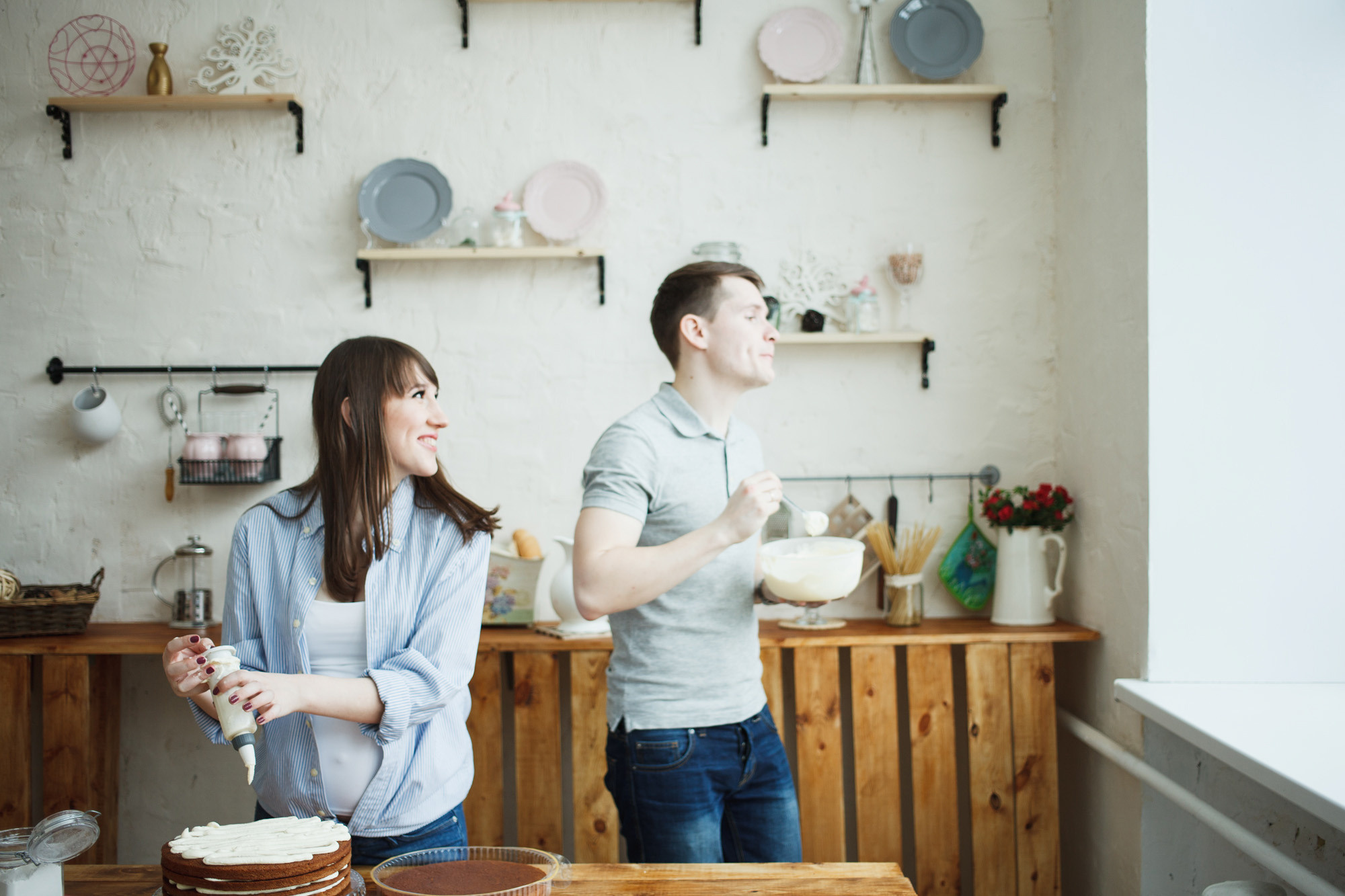 Катин торт. Катя и Лёша 2016. Беременная домашняя съемка. Фотограф городских и семейных событий Артем Карпухин