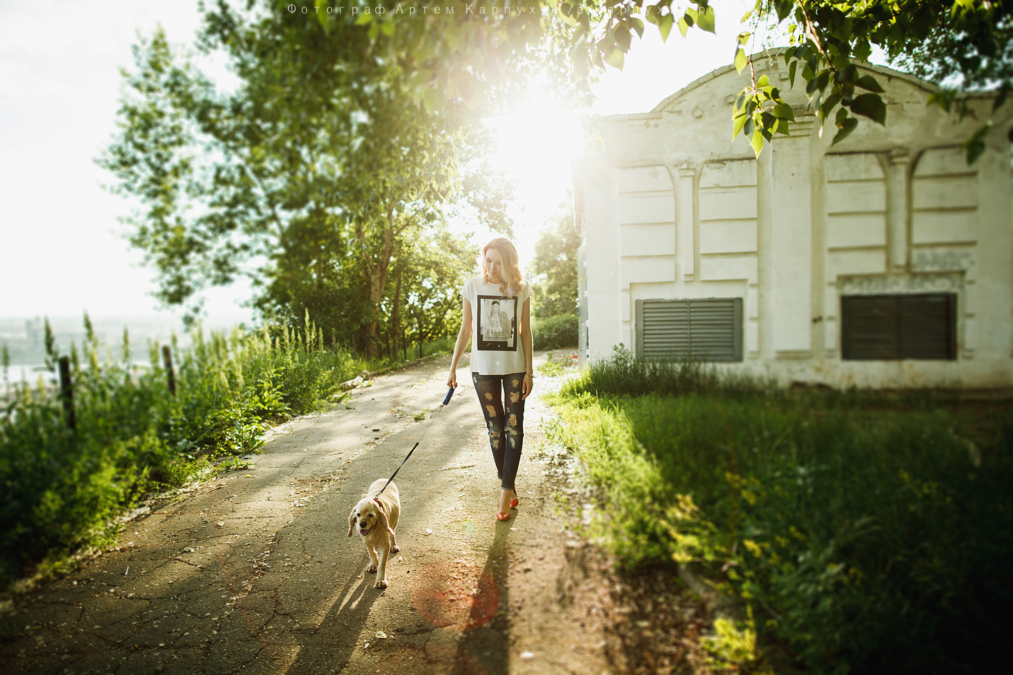 Город, собака, любовь. Прогулка Димы, Кати и Гранта. Фотограф городских и семейных событий Артем Карпухин