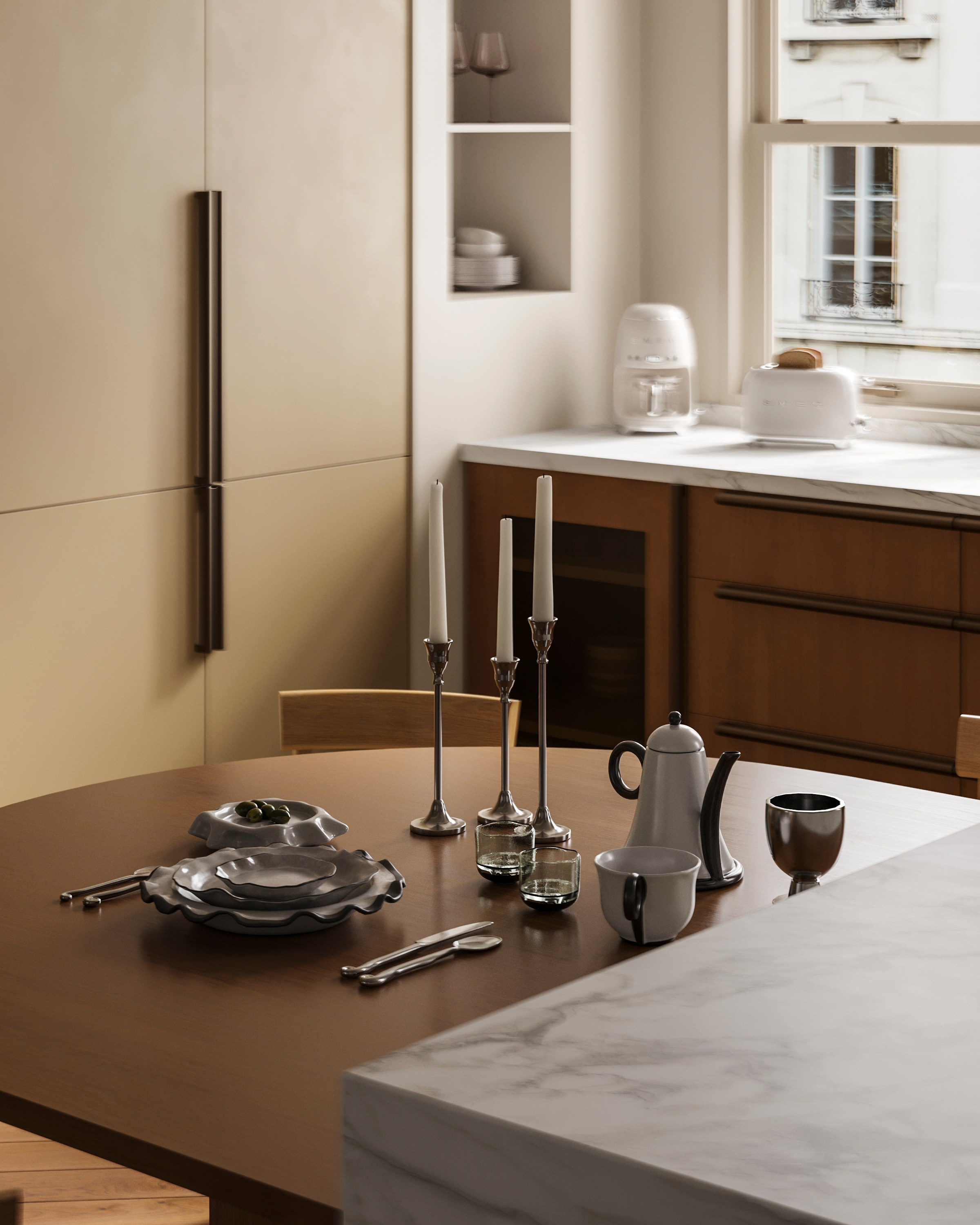 WARM KITCHEN | RENDERCAMP WORKSHOP. Interior Visualization by Valerie Stetyukevich