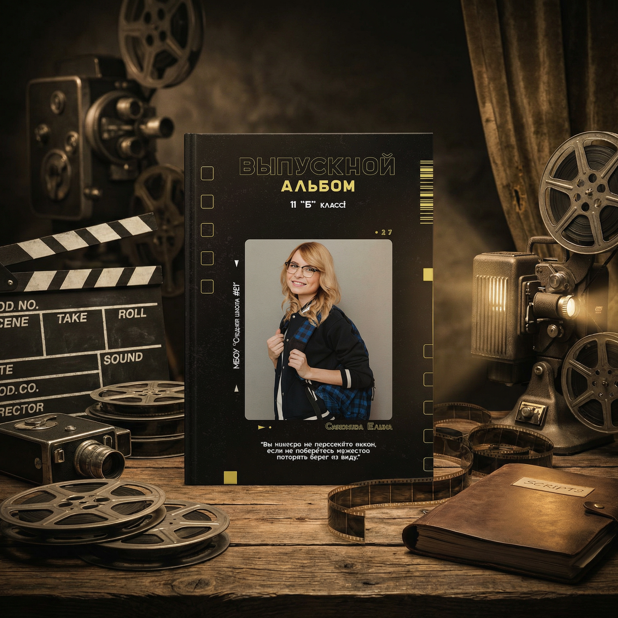 022 Film. Дизайны, psd шаблоны школьных и выпускных альбомов и обложек