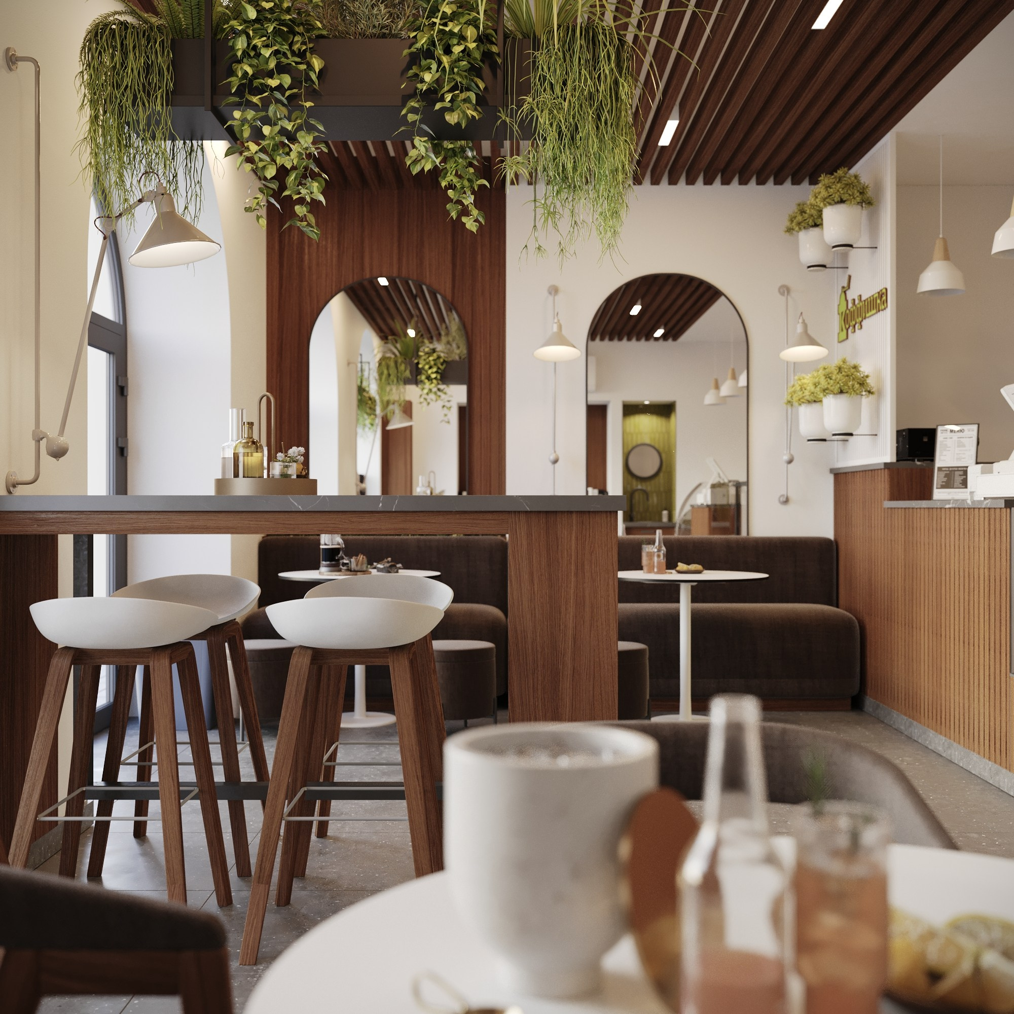 Визуализация кофейни. Студия 3d визуализации Arcviz