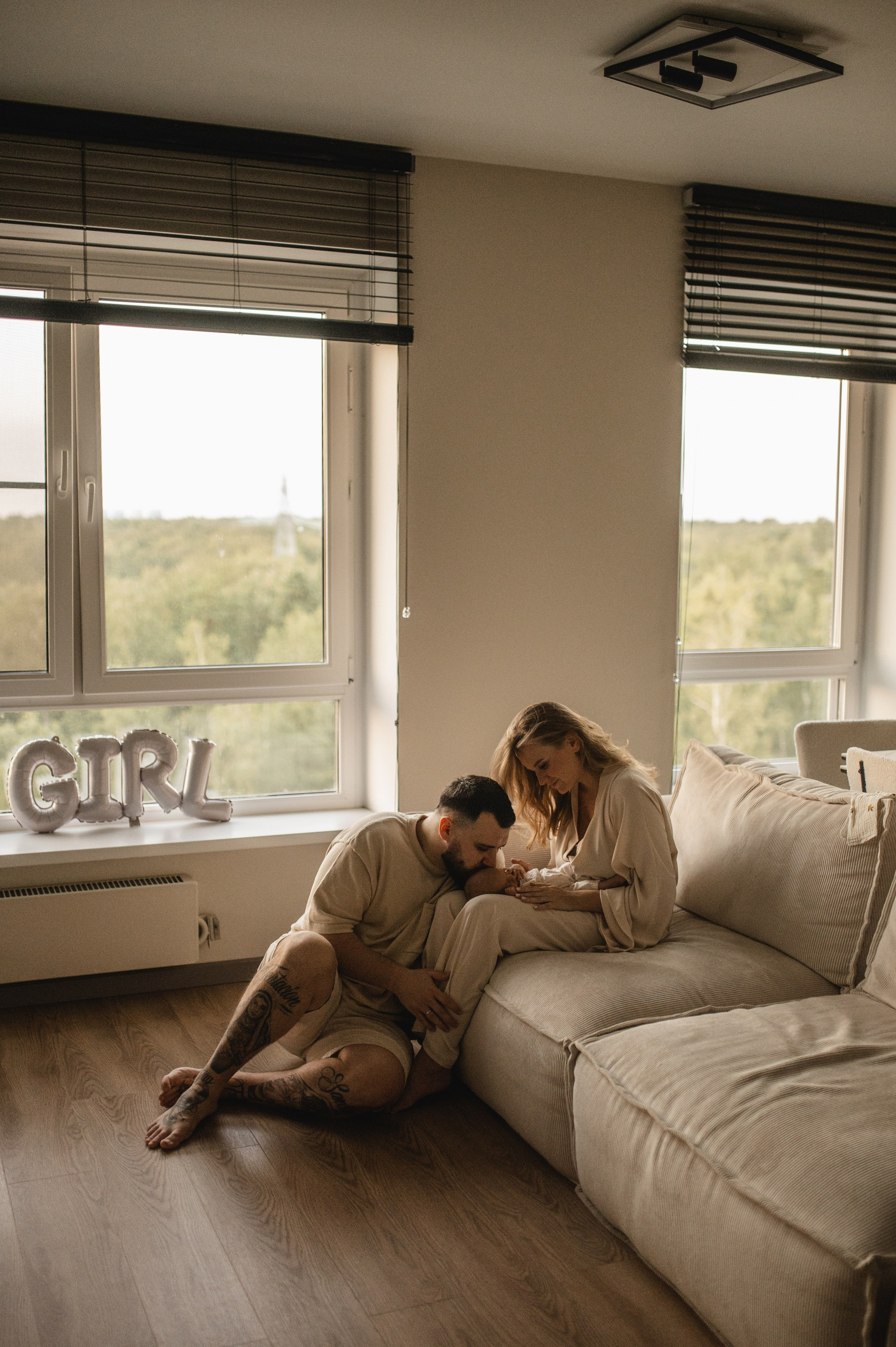 Ньюборн фотосессия в стиле лайфстайл Москва. Семейная фотосессия Бутово Москва фотограф Алина Морщагина