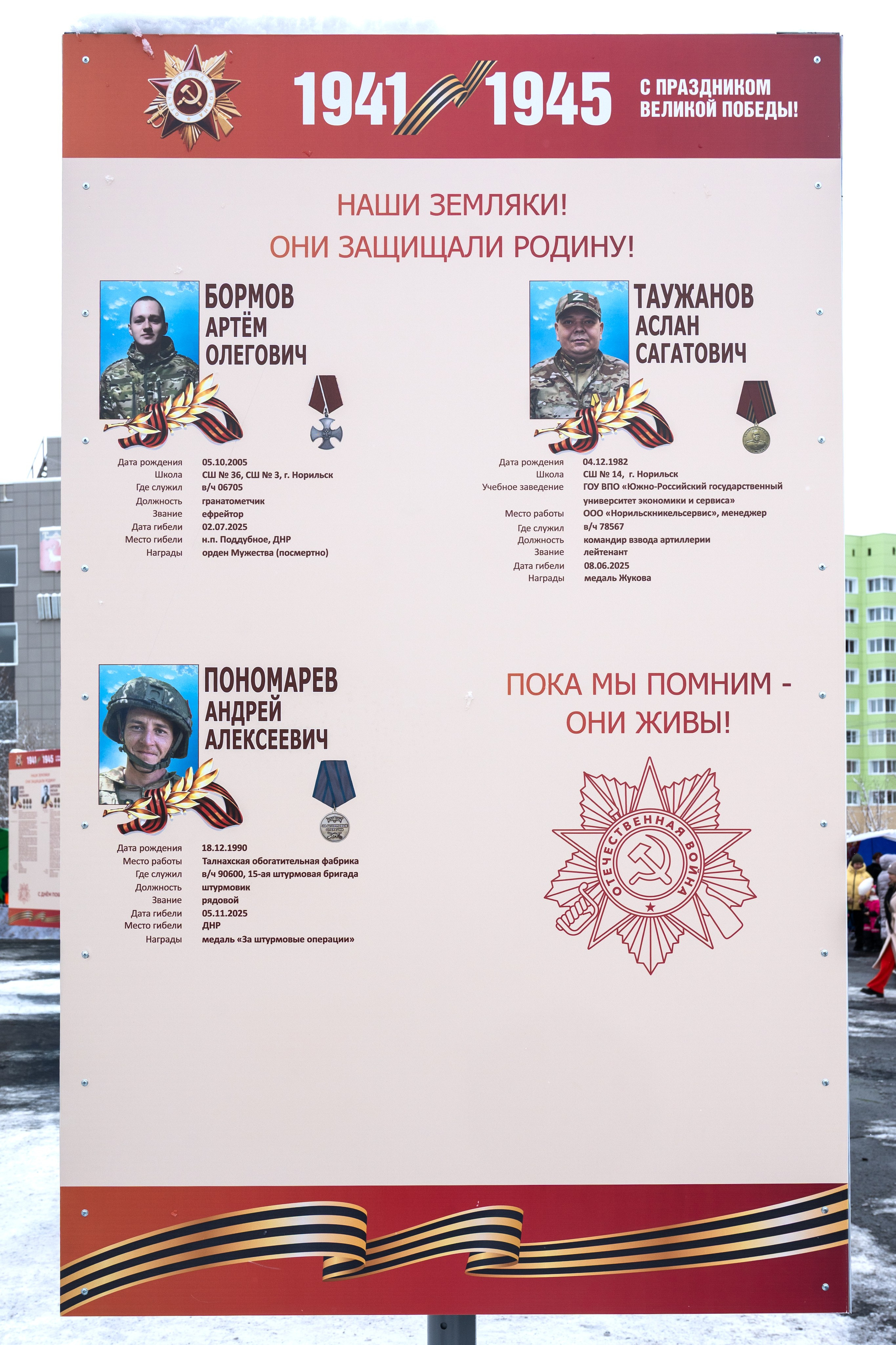Нащи земляки! Они защищали родину!. Талнах.рф