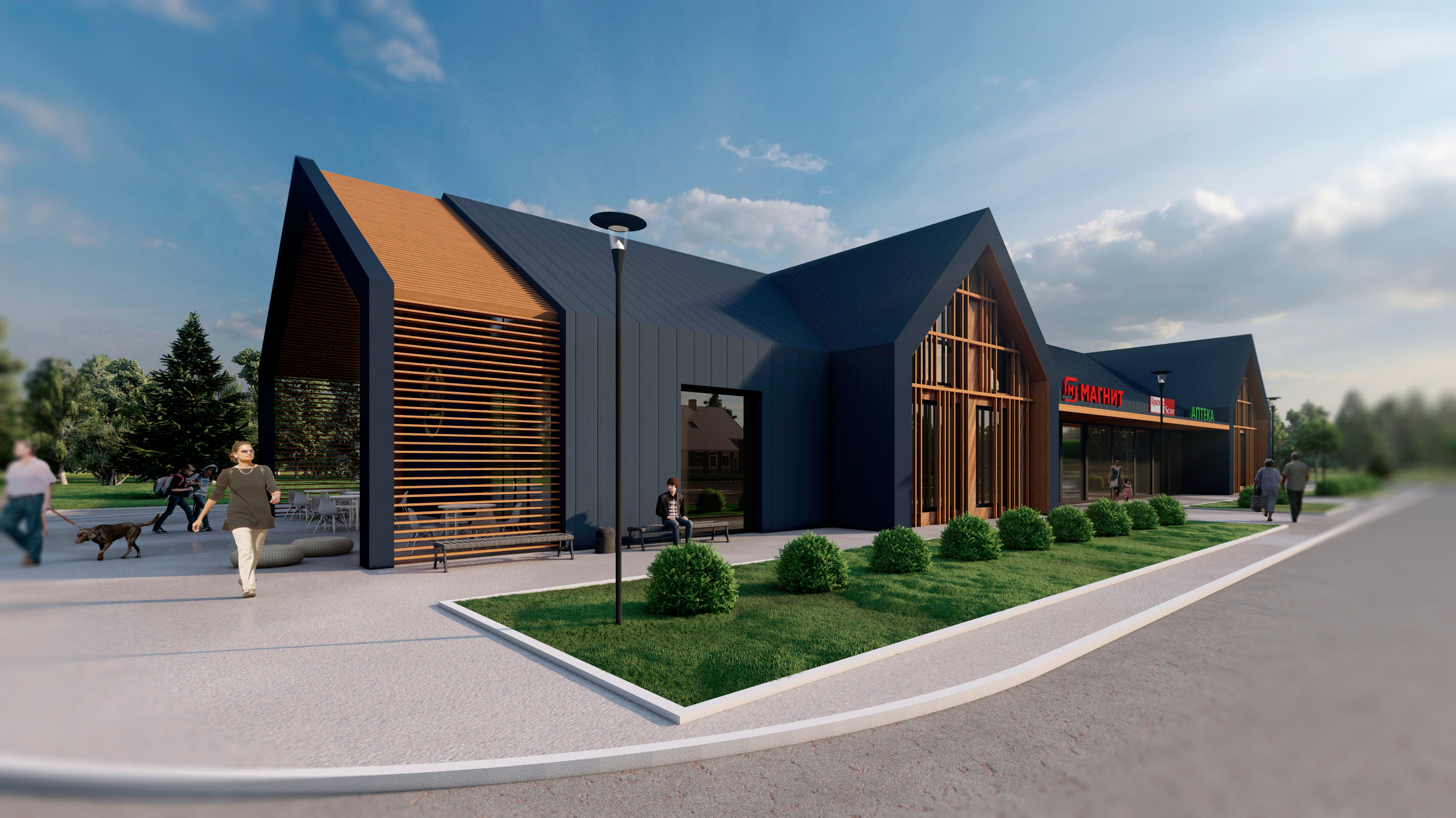 Firsovo market. RASEN DESIGN. Архитектурные проекты зданий, интерьеров и благоустройства