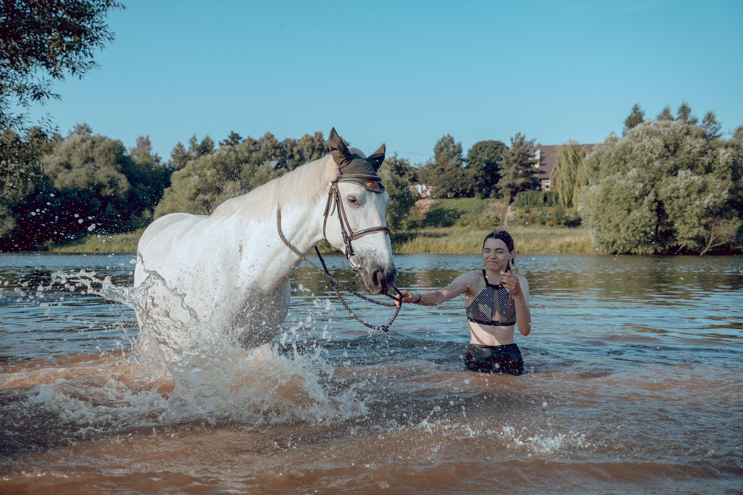 Купание лошадей 05.07.2024. Портретный и семейный фотограф в Москве/Видное