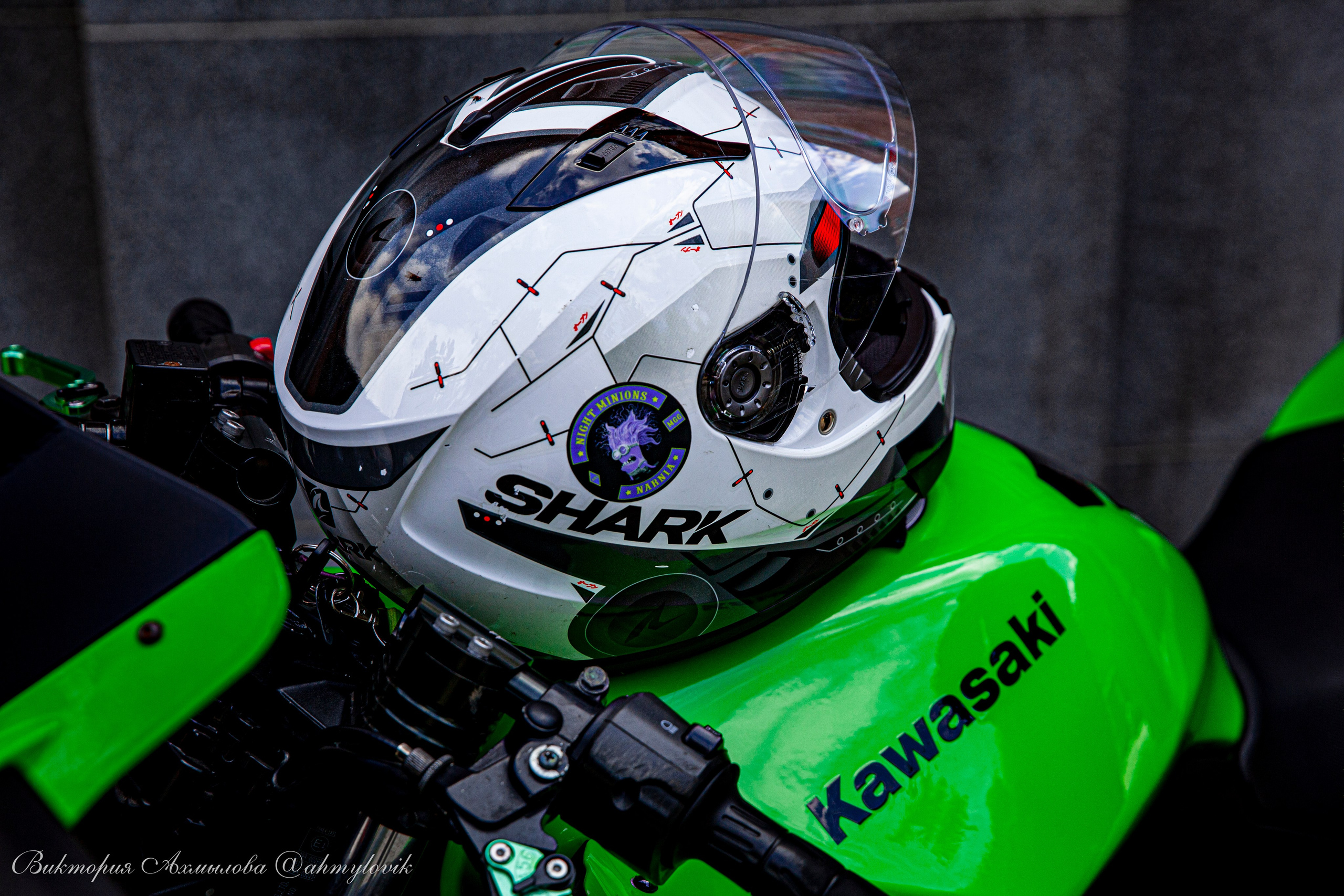 Аня и Гринч (Kawasaki Ninja 250). Виктория Ахмылова. Фотограф в Москве