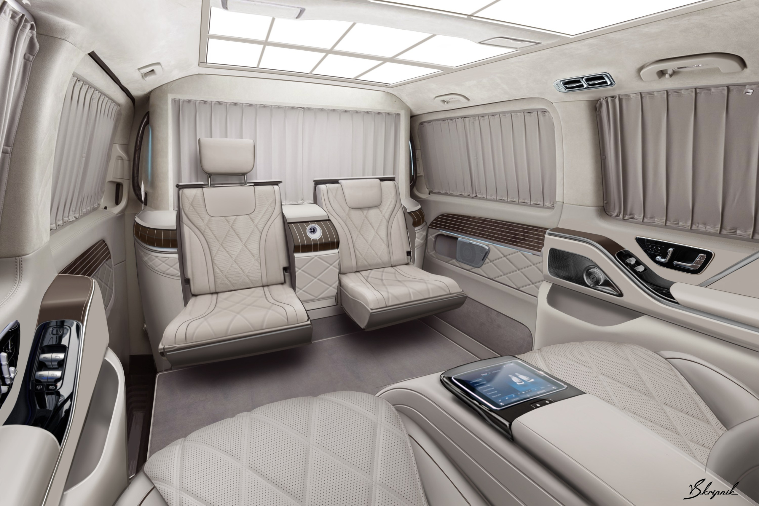 Дизайн мобильного офиса Mercedes V-class. Design Yachts and Cars