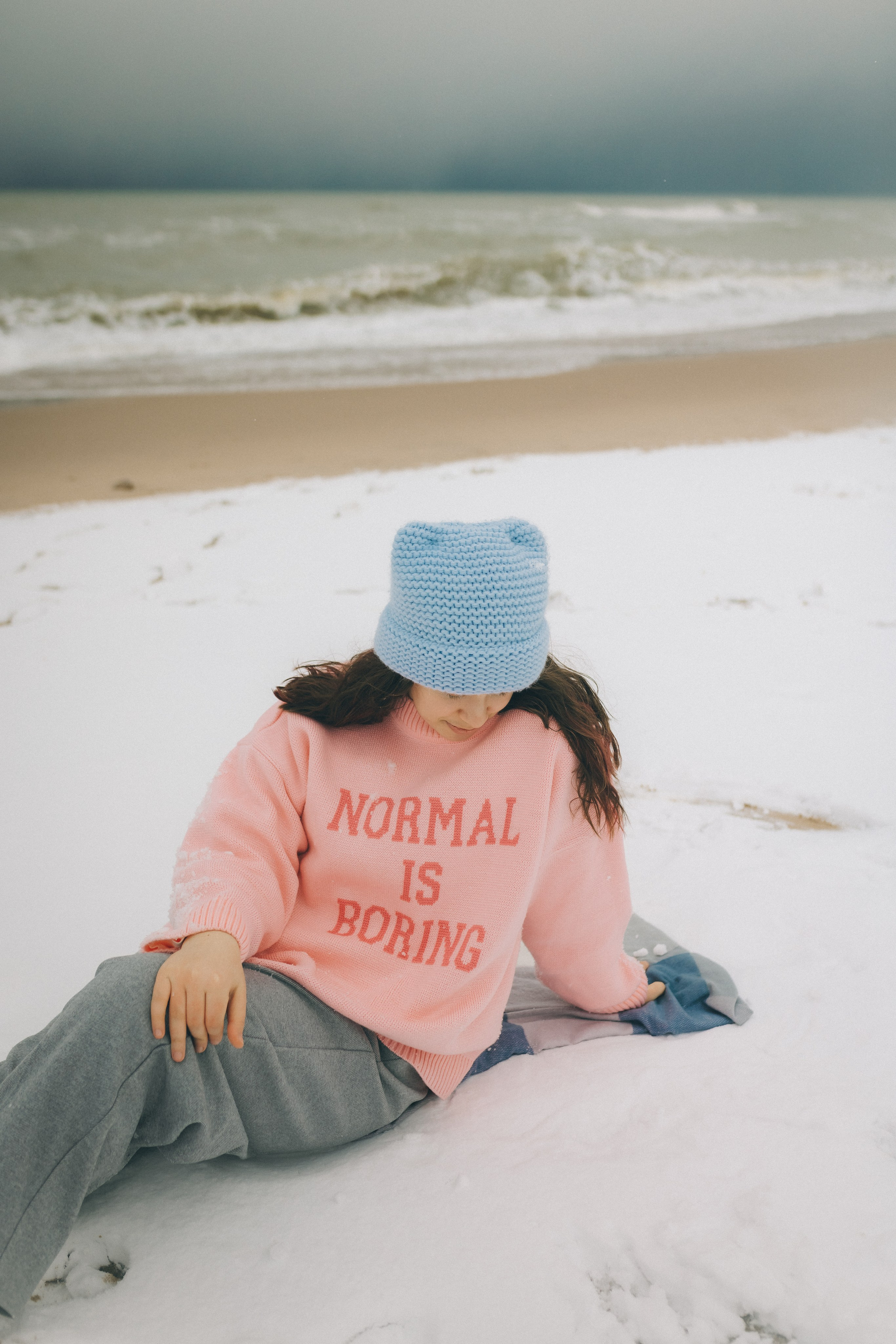 Маша и зима на Балтике. Фотограф Зеленоградск Красильникова Елена