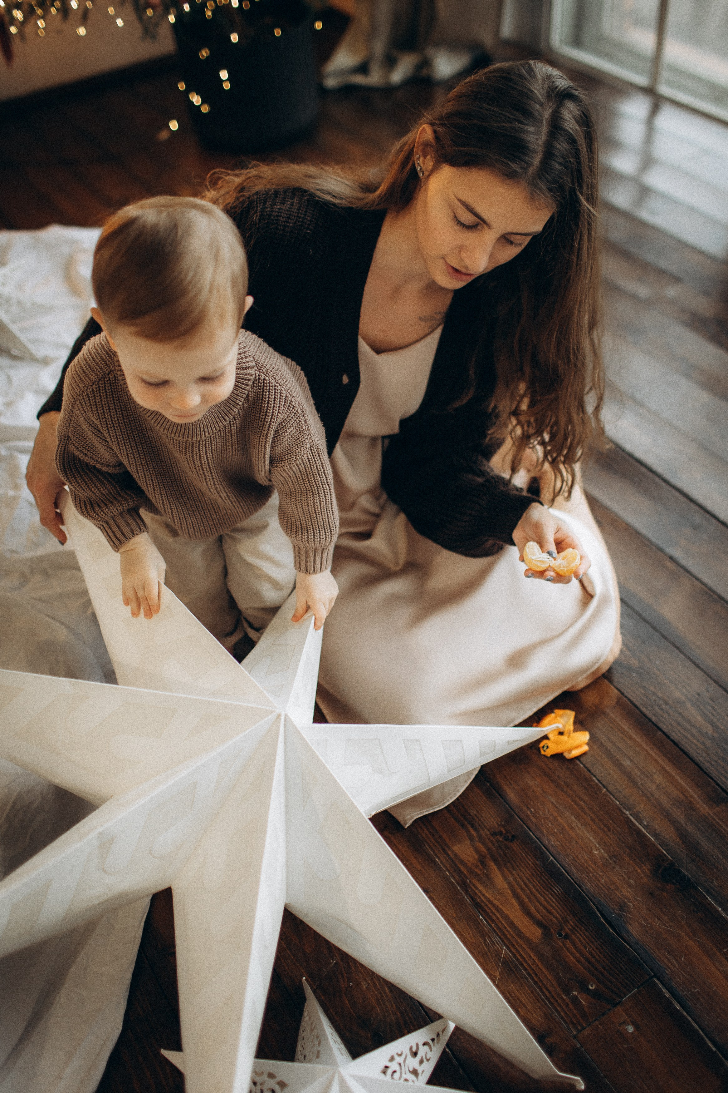 Семейная новогодняя фотосессия Москва мама и сын. Фотограф Владимир Москва