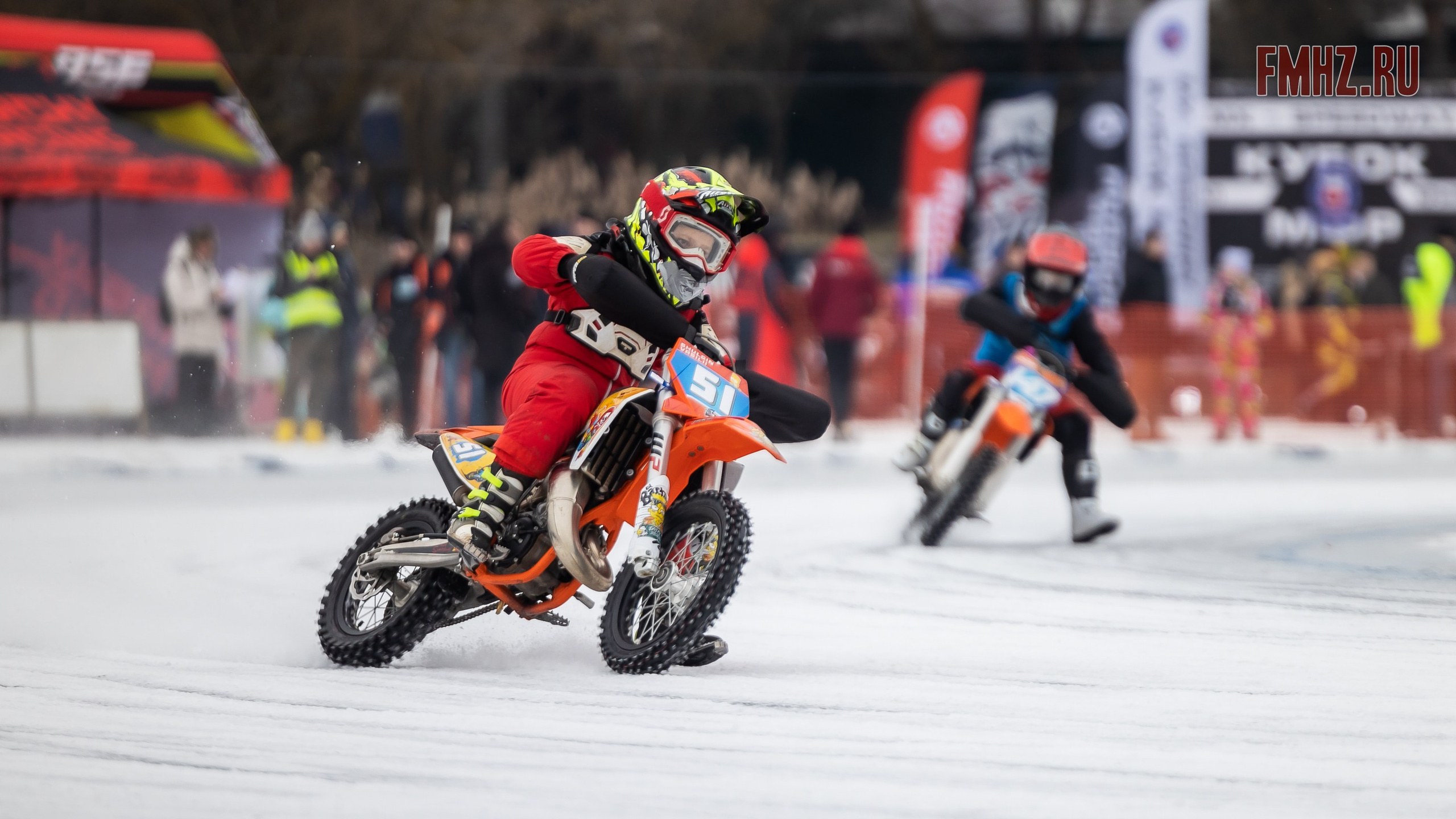 Первый этап Кубка МФР по мотокроссу на льду Большого Крылатского пруда в Москве. 8 февраля 2025 г. Фотограф Владимир Охрименко