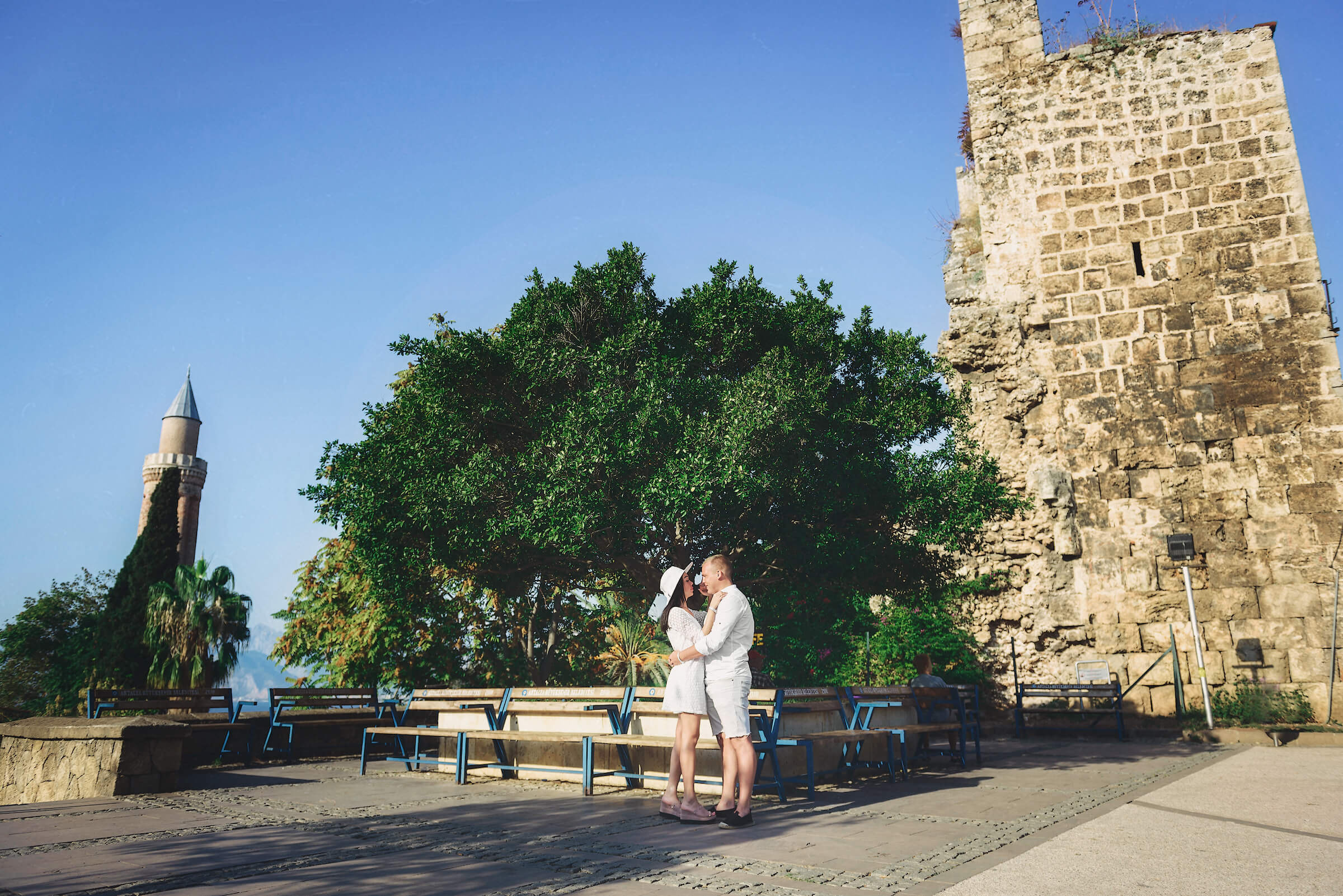 Walking through the Kaleici district in Antalya, Turkey. Photographer in Warsaw
