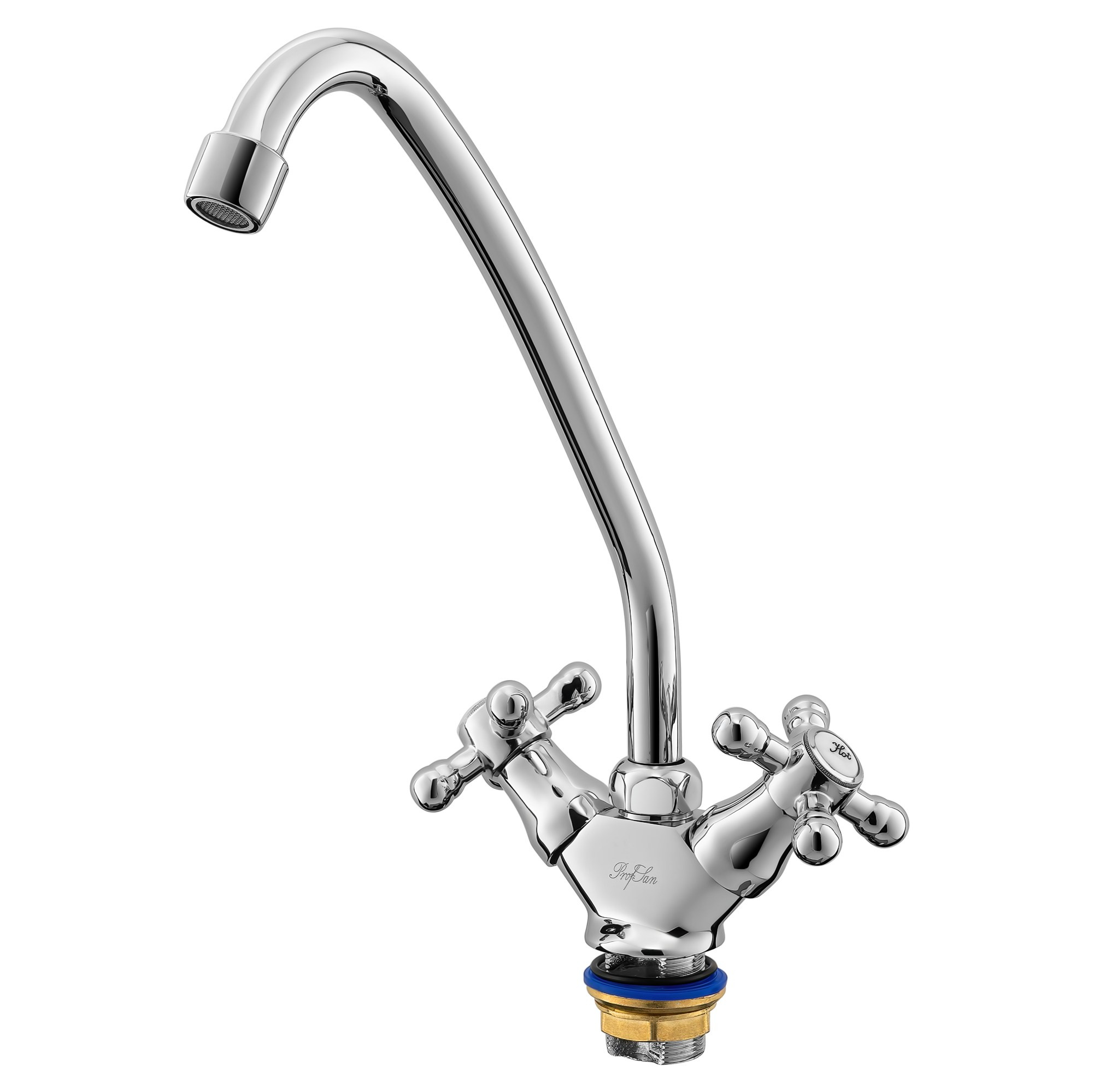 Смеситель для раковины хромированный двухвентильный